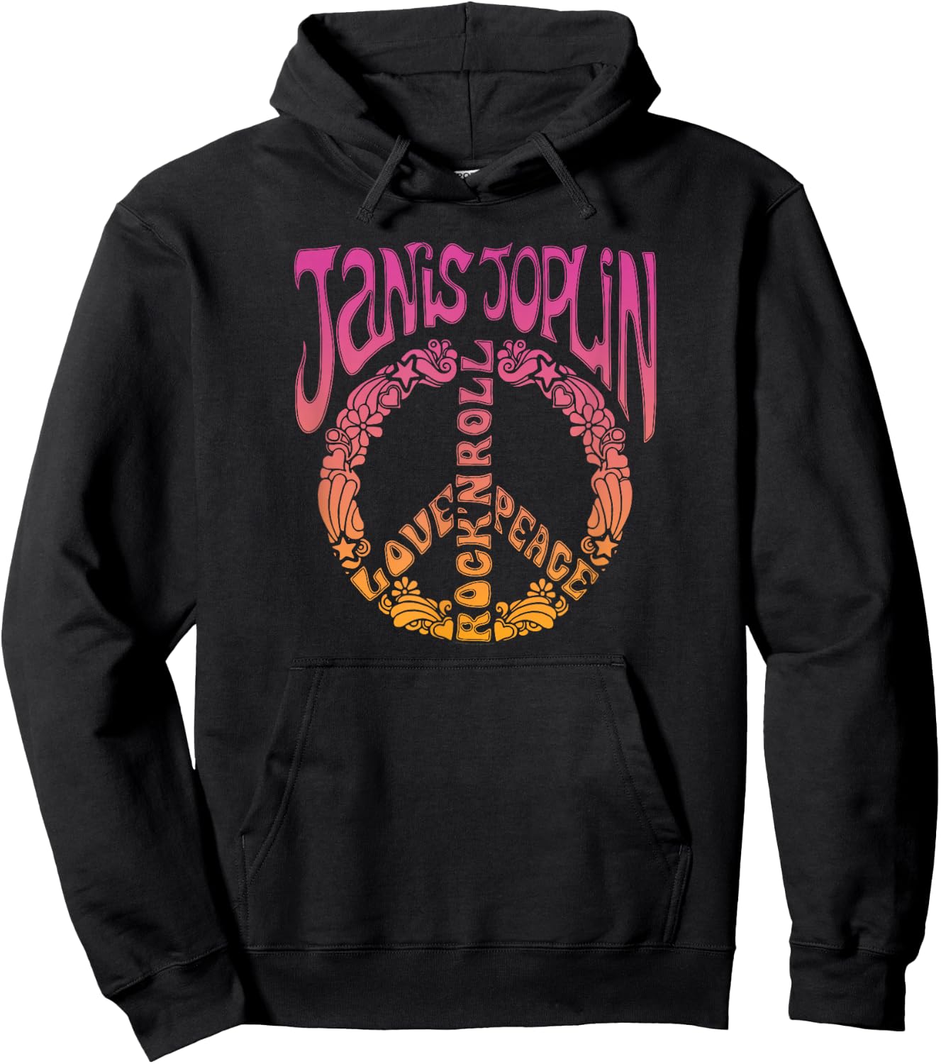 Janis Joplin Peace Art Nouveau Hoodie - Hoodie | Black