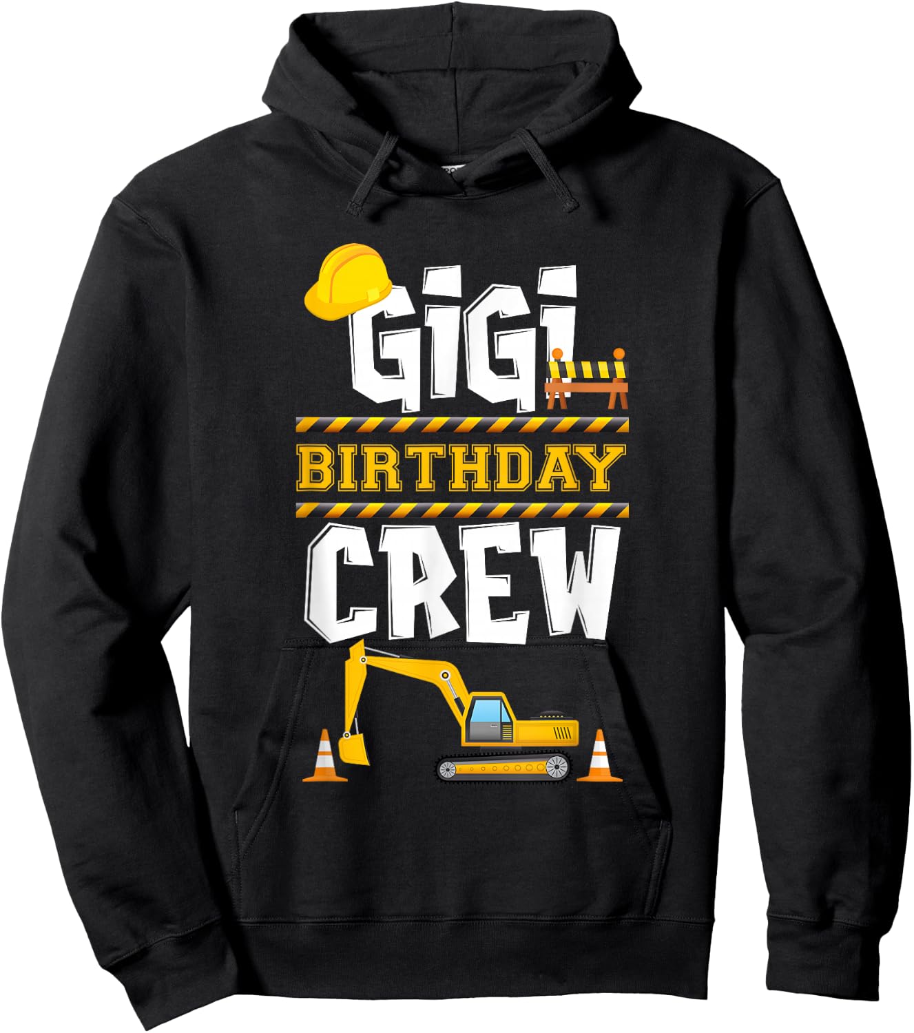 Gigi Birthday Crew Construction Tractor Birthday Party Hoodie - Hoodie | Black