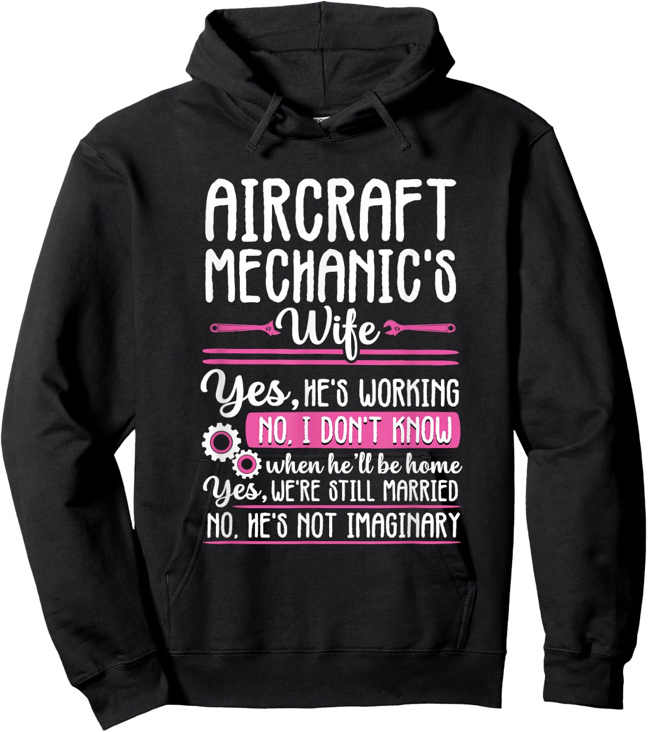 Funny Airplane Aircraft Mechanic Wife Women Aviation Repair Hoodie - Hoodie | Black