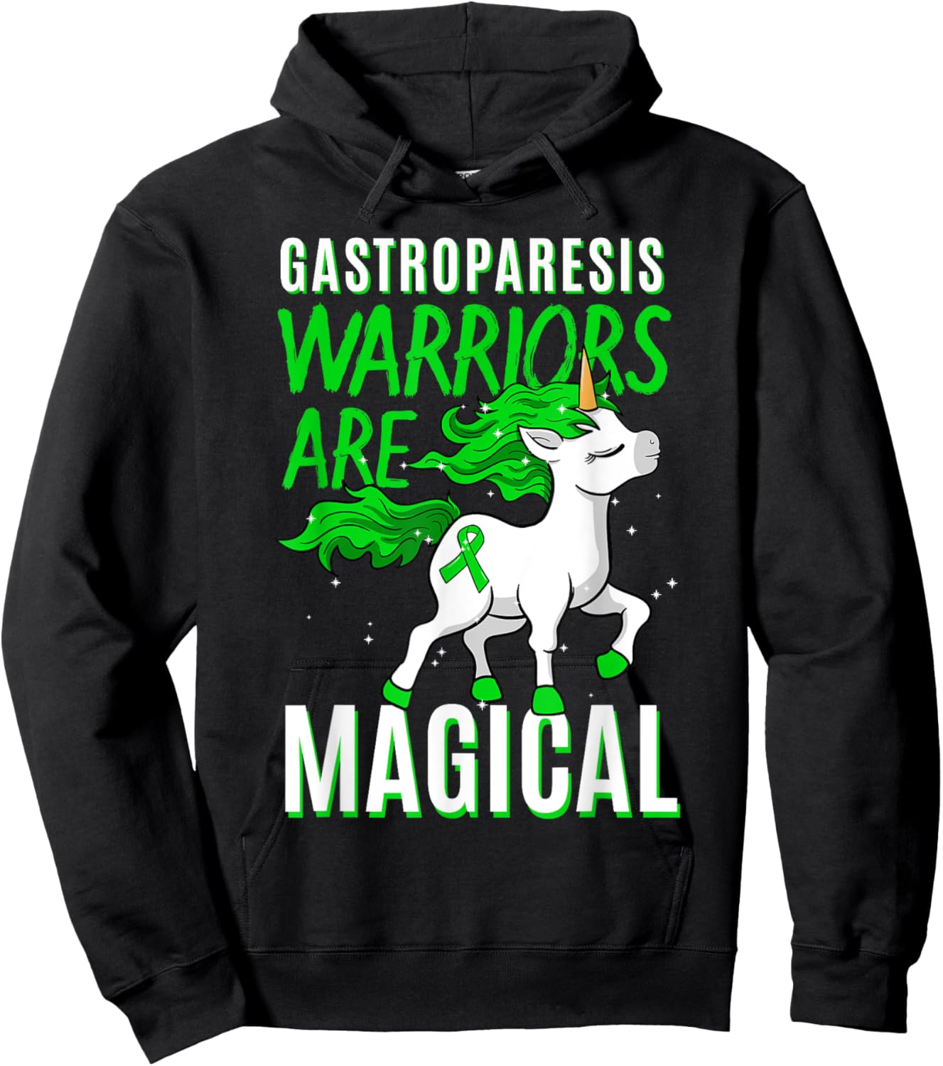 Gastroparesis Awareness Stomach Paralysis Unicorn Lover Gift Hoodie - Hoodie | Black