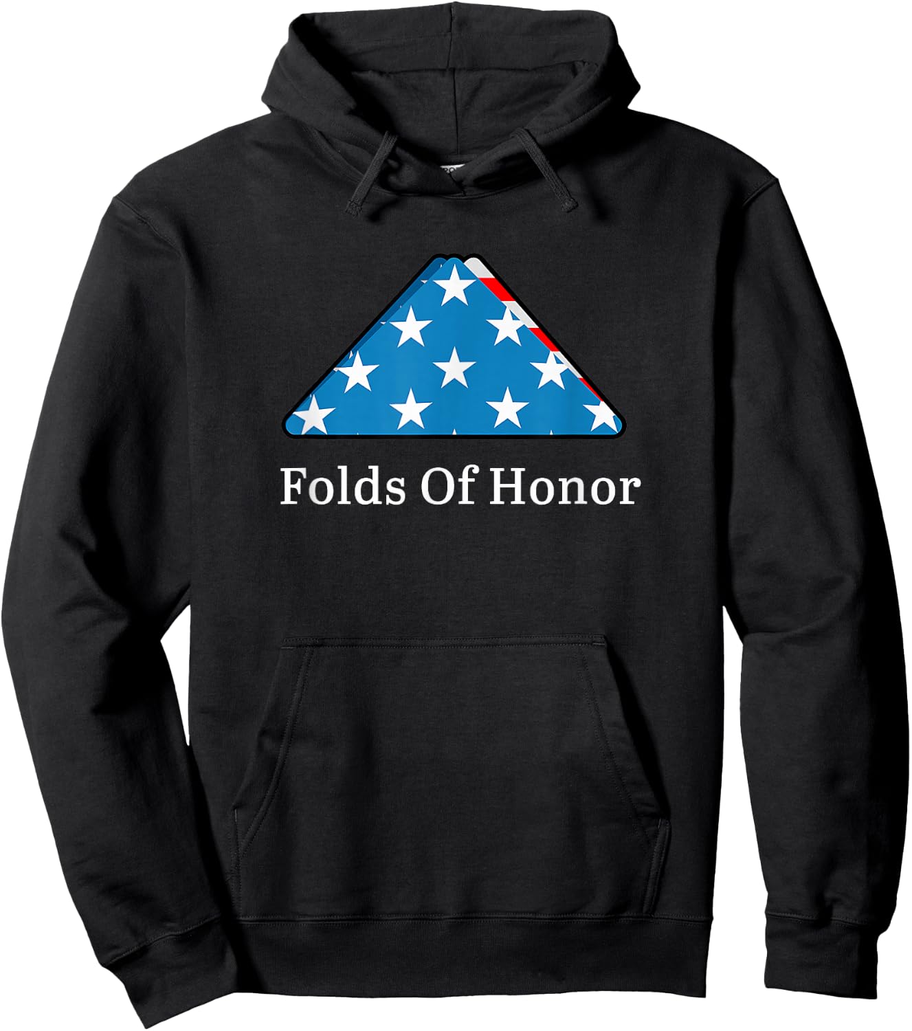 Folds of Honor Fallen Military First Responders Patriotic Small Hoodie - Hoodie | Black