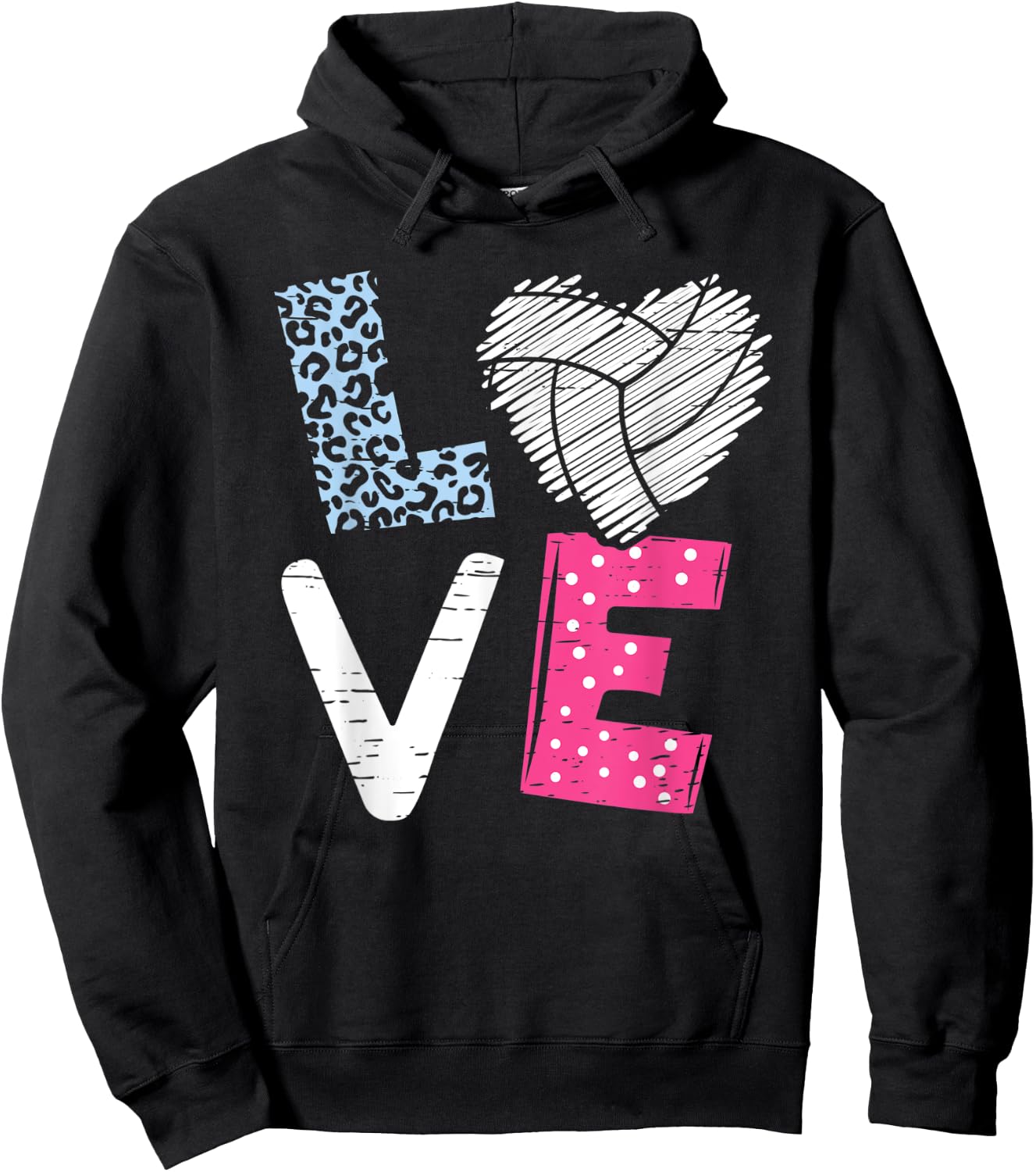 Love Volleyball Coach Player Teen Girls Women Kids Hoodie - Hoodie | Black