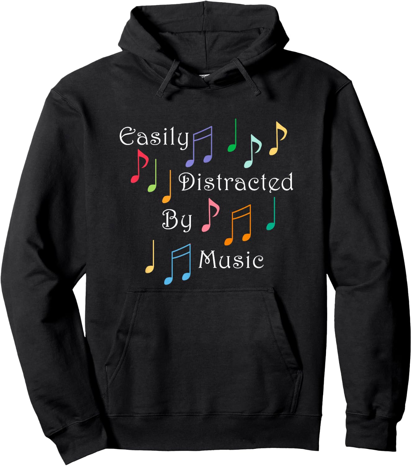 Musician Singer Distracted by Musical Notes Art Hoodie - Hoodie | Black