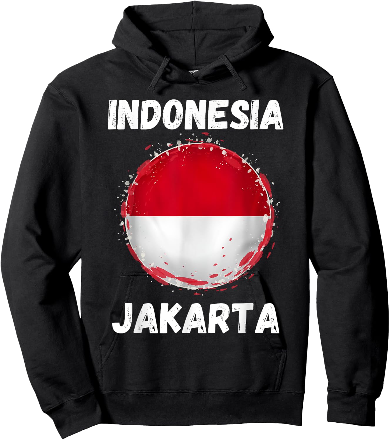 Jakarta Indonesia Vintage Indonesian Flag Souvenirs Hoodie - Hoodie | Black