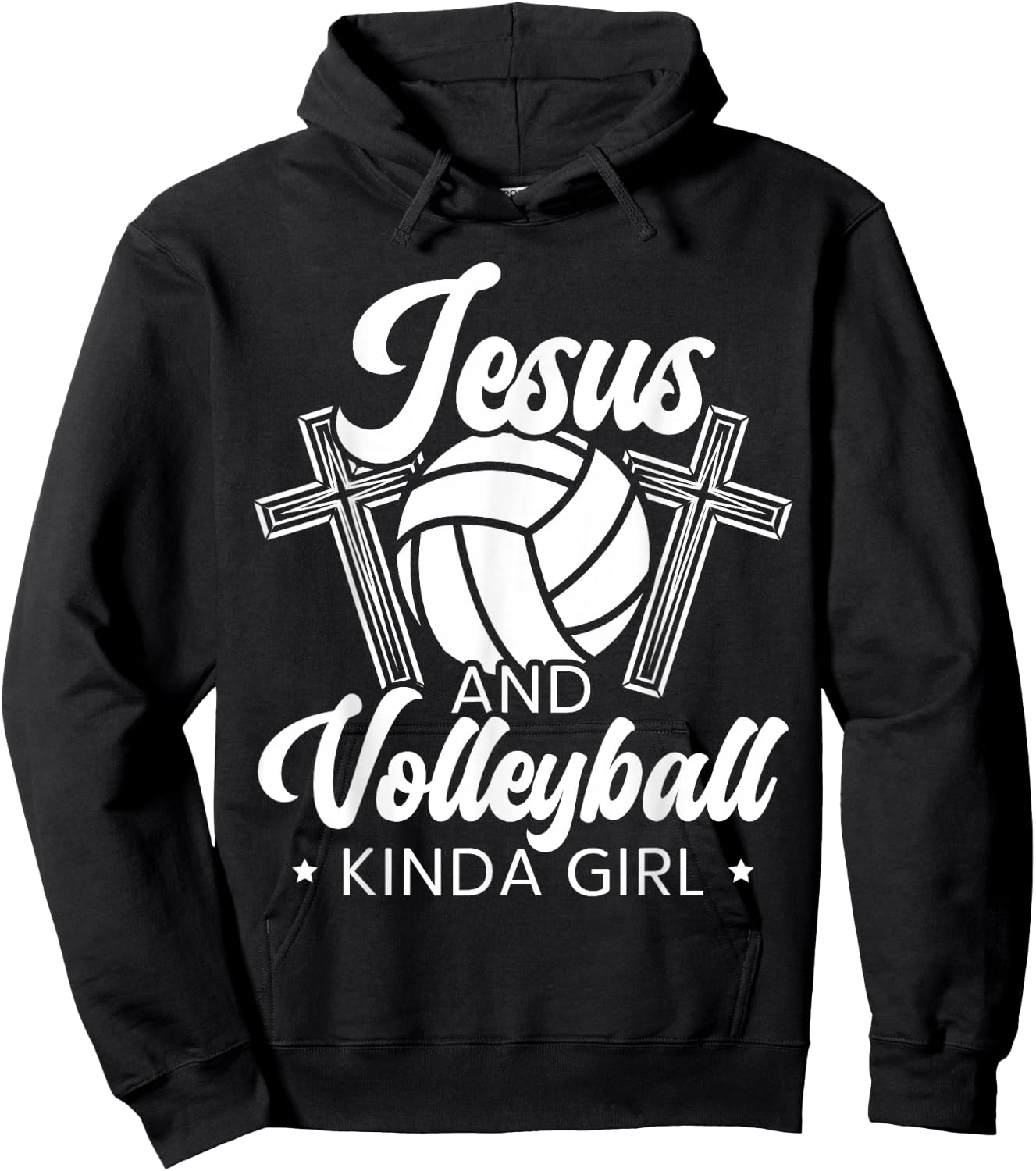 Jesus And Volleyball Kinda Girl Sports Gameday Spike Net Hoodie - Hoodie | Black