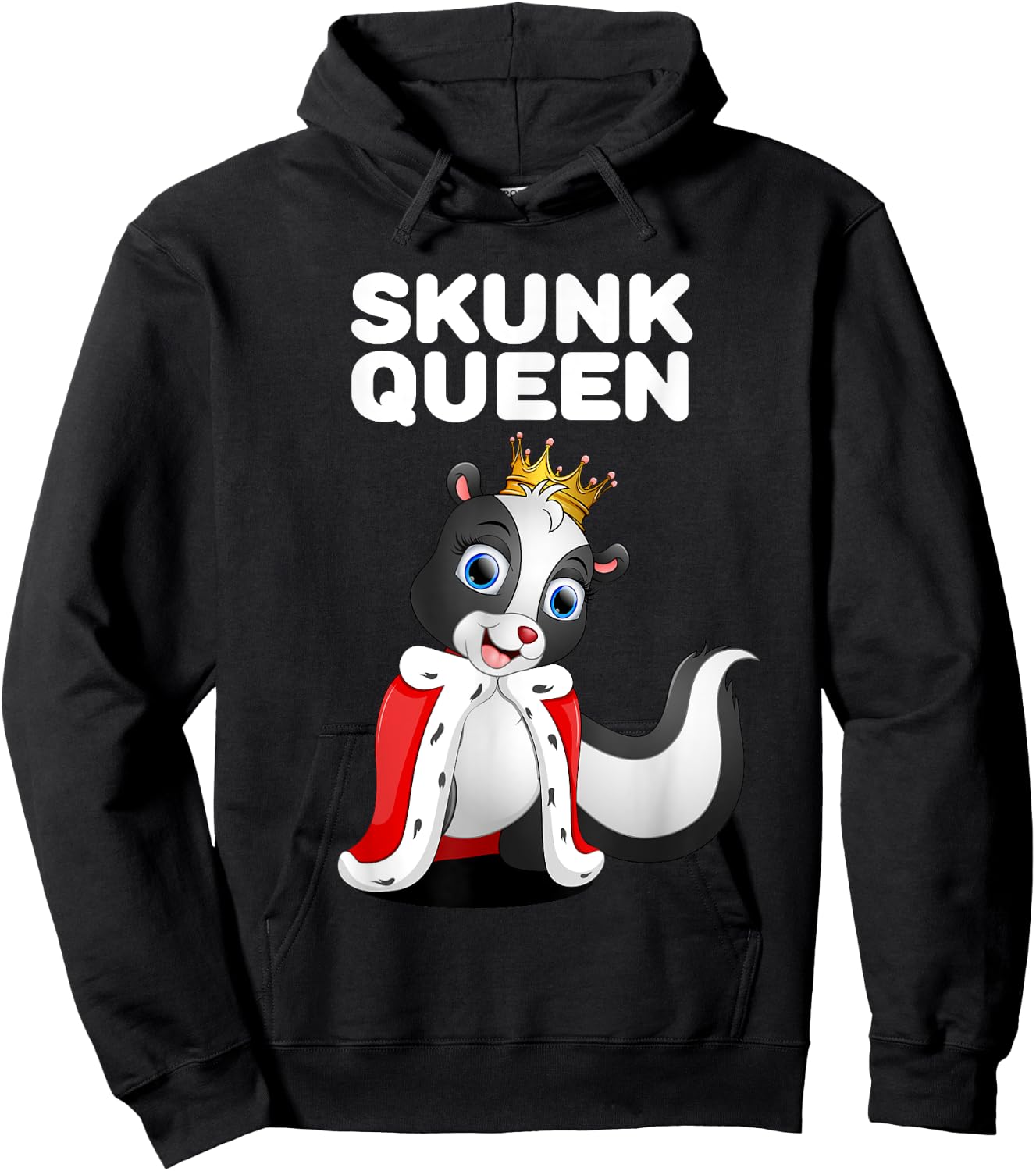 Skunk Queen | Girls Skunk | Skunk Hoodie - Hoodie | Black