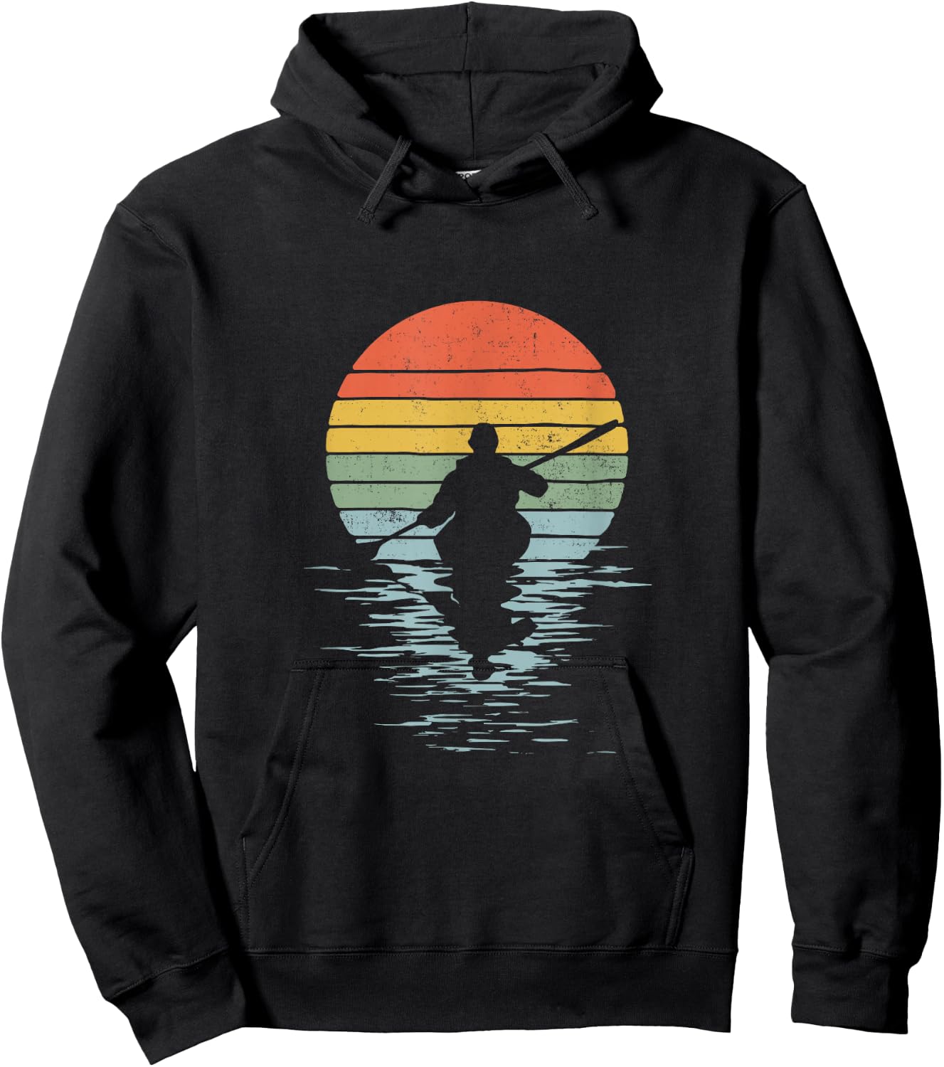 Kayak Vintage Horizon Motif Gift Hoodie - Hoodie | Black