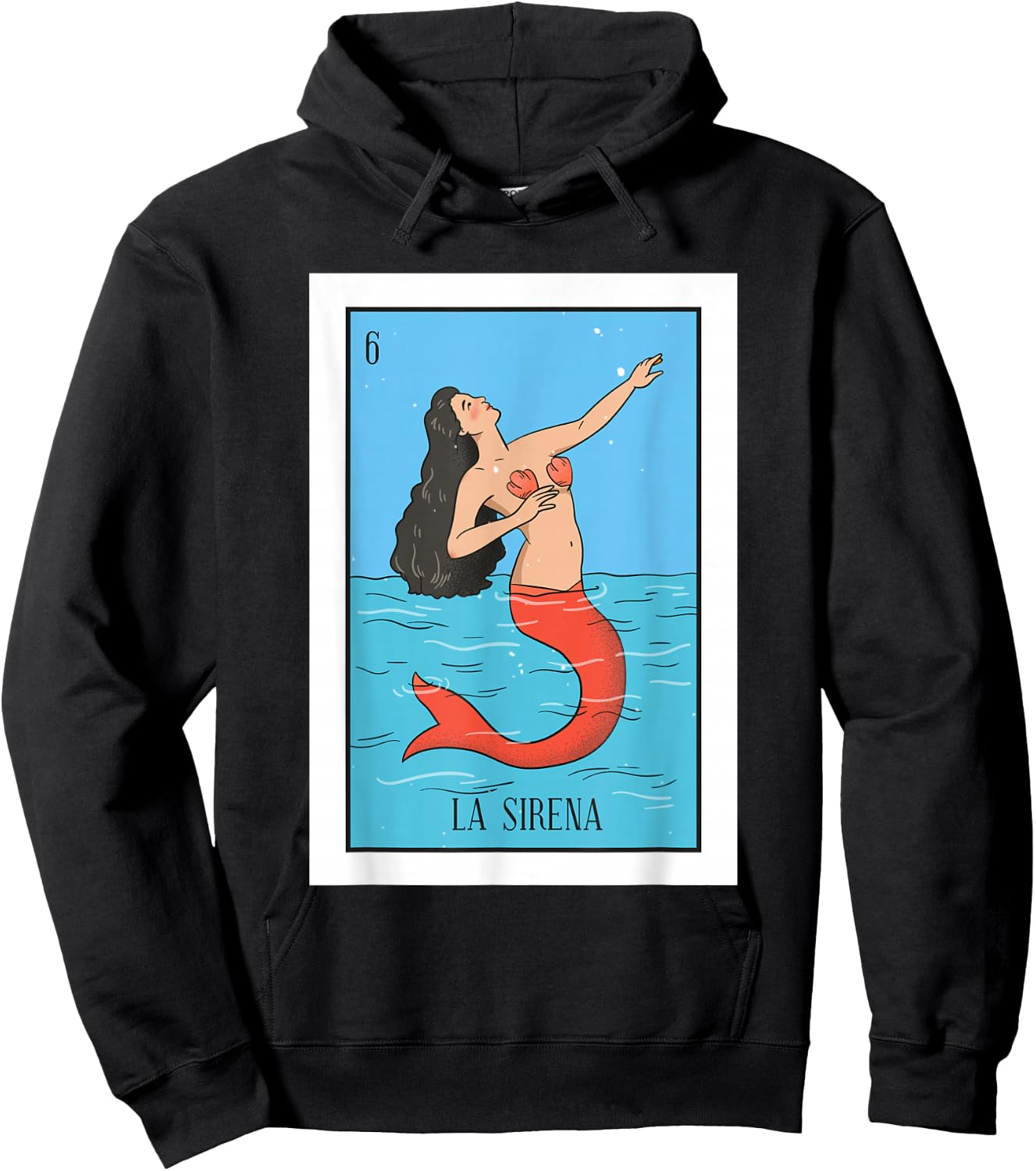 La Mermaid Lottery The Mermaid Mexican card Lottery Hoodie - Hoodie | Black