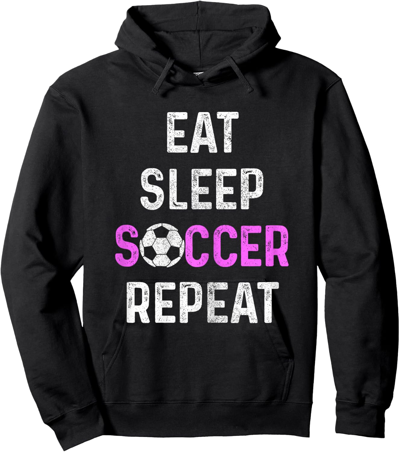 Eat Sleep Soccer Repeat Soccer Player Women Girls Hoodie - Hoodie | Black