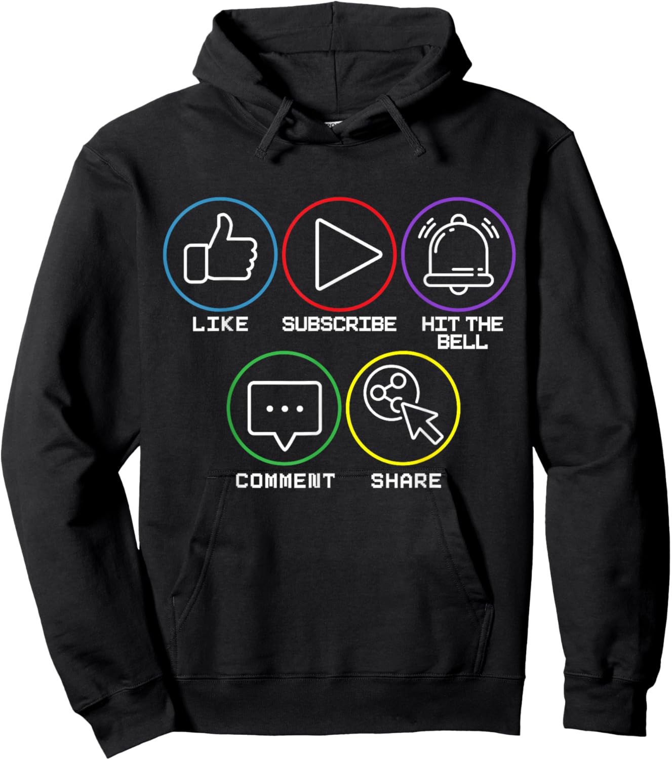 Like Subscribe Hit The Bell Comment Share Livestreaming Hoodie - Hoodie | Black