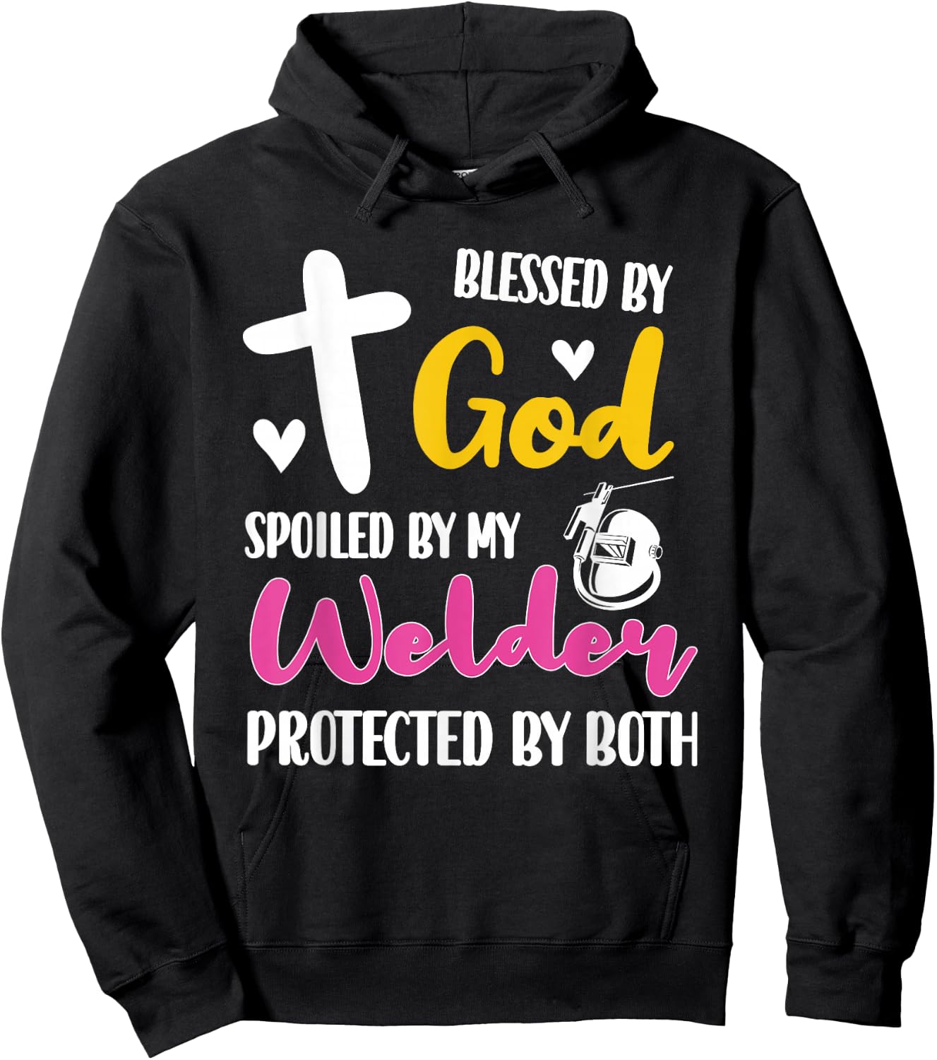 Spoiled By My Welder | Welding Proud Welder's Wife Hoodie - Hoodie | Black