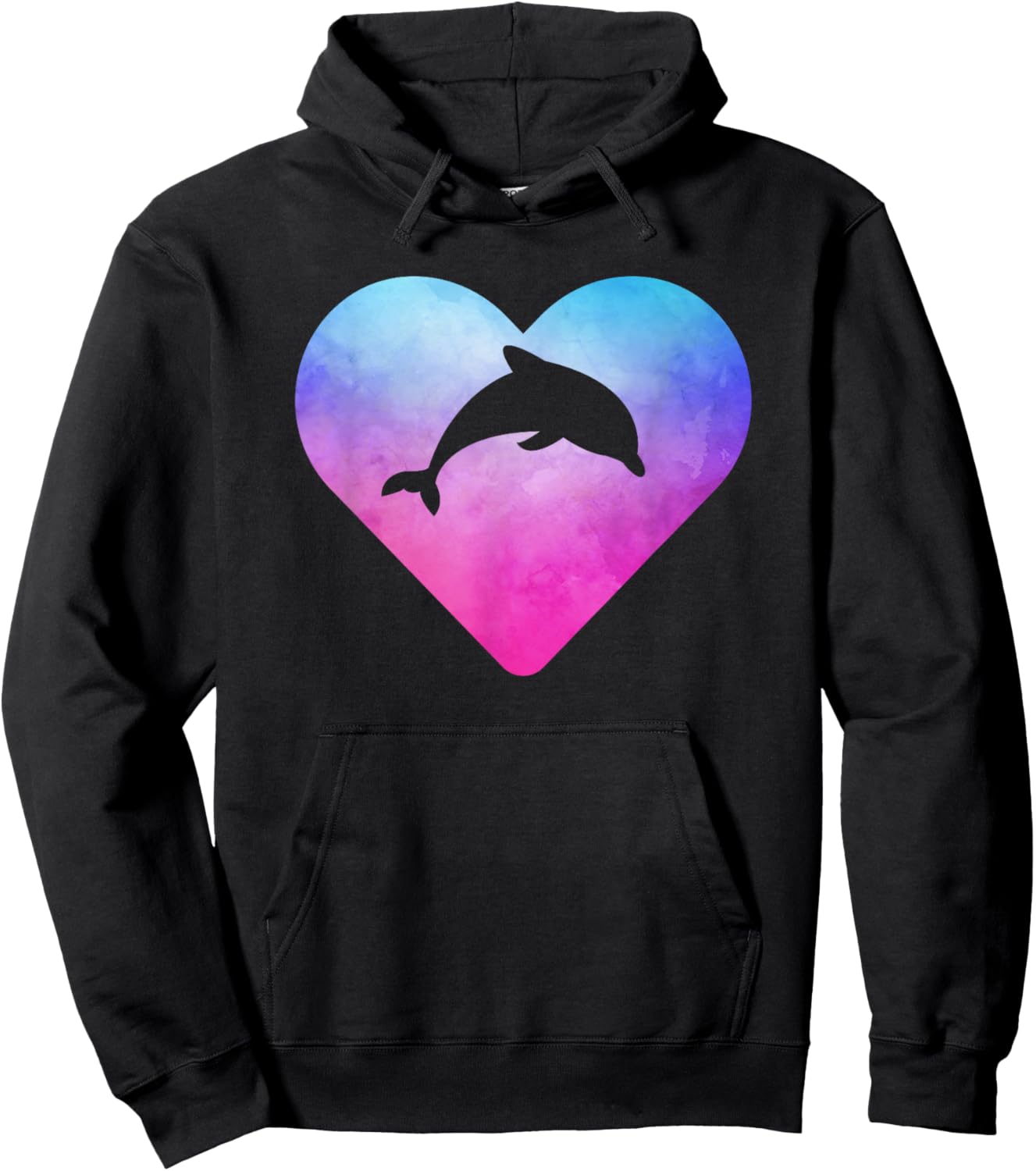 Women or Girls Dolphin Hoodie - Hoodie | Black