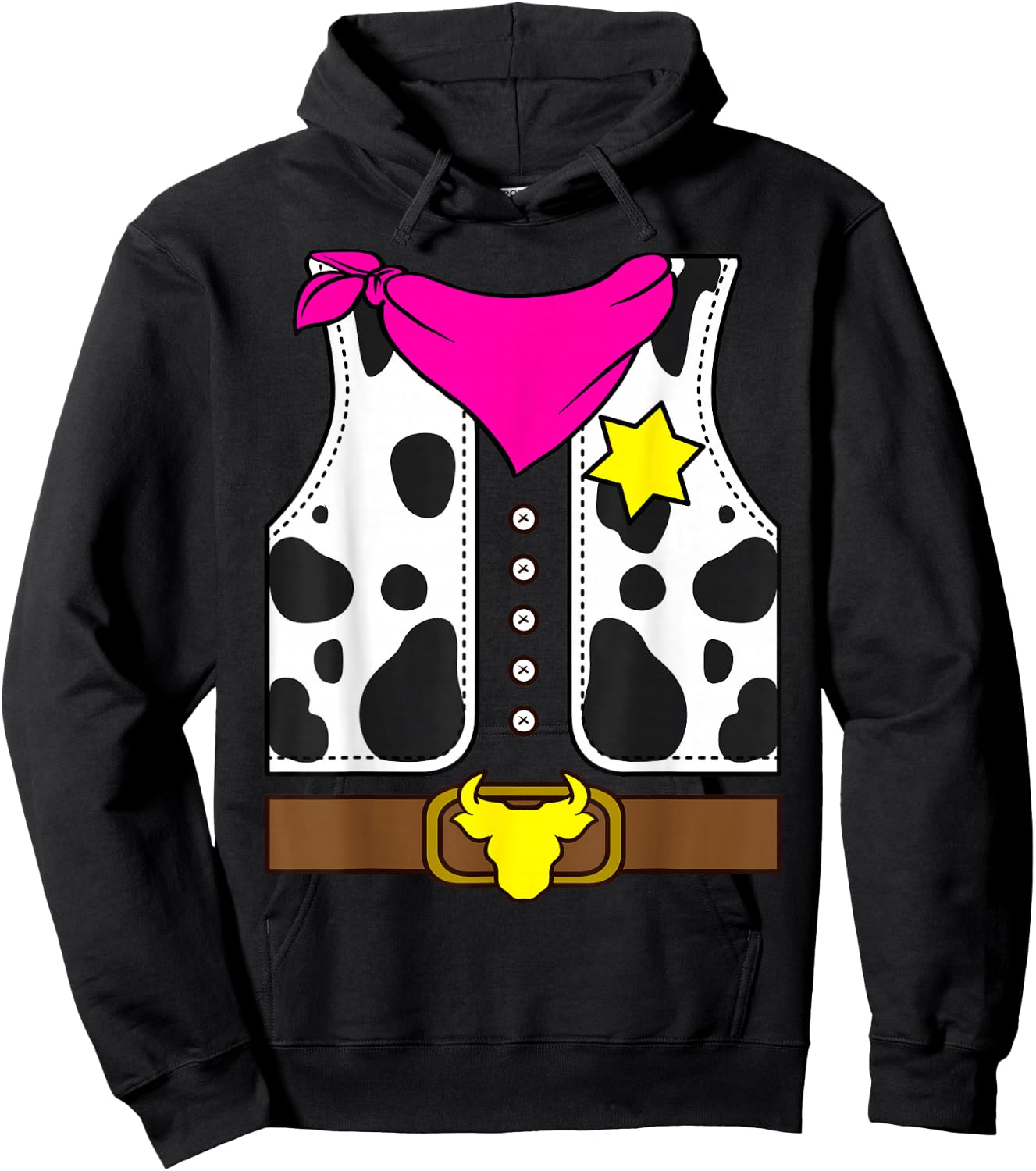 Cowgirl Horse Riding Pink Girl Cowboy Rodeo Costume Horse Hoodie - Hoodie | Black