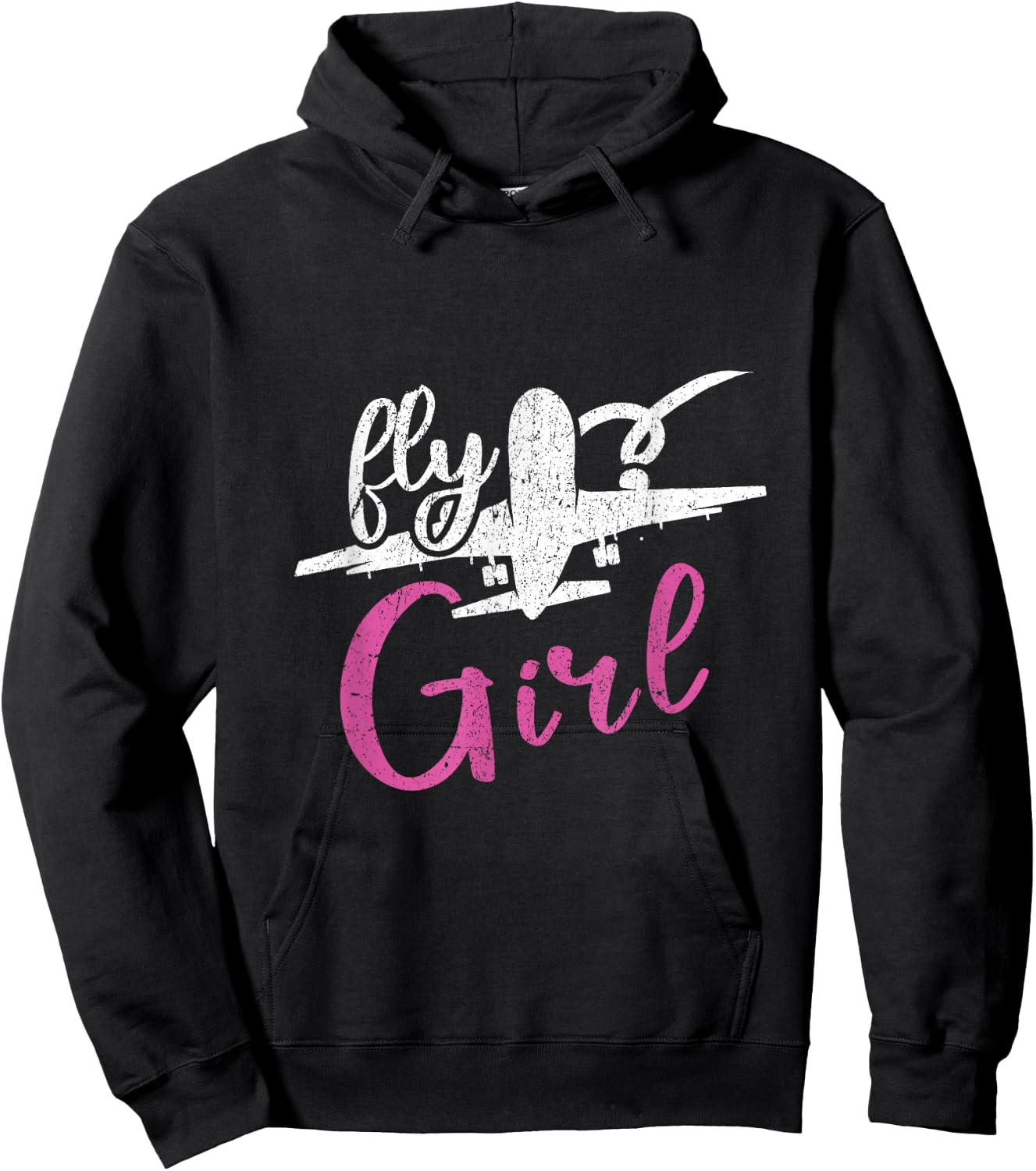 Women's Airplane Aviation Lover Aircraft Fly Girl Hoodie - Hoodie | Black