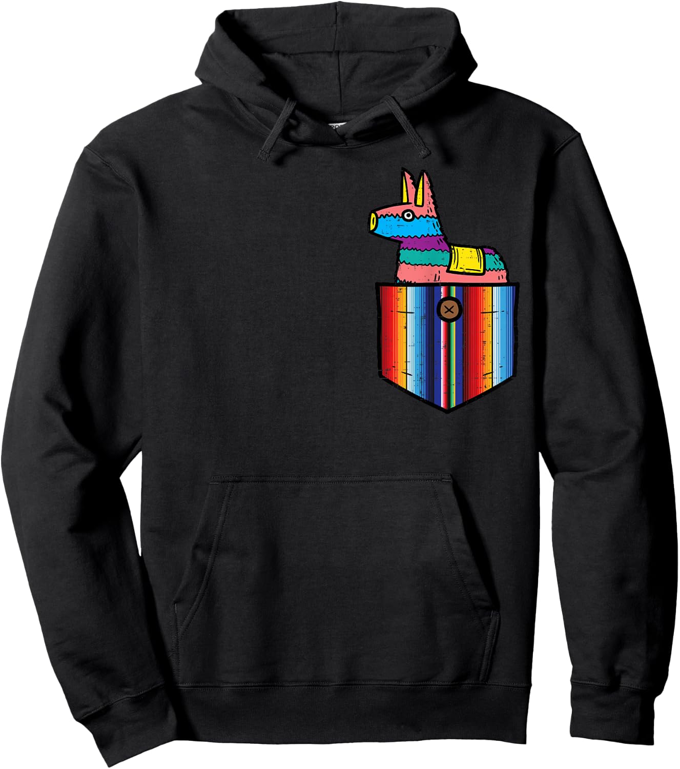 Pocket Pinata Serape Cinco De Mayo Mexican Fiesta Party Kids Hoodie - Hoodie | Black