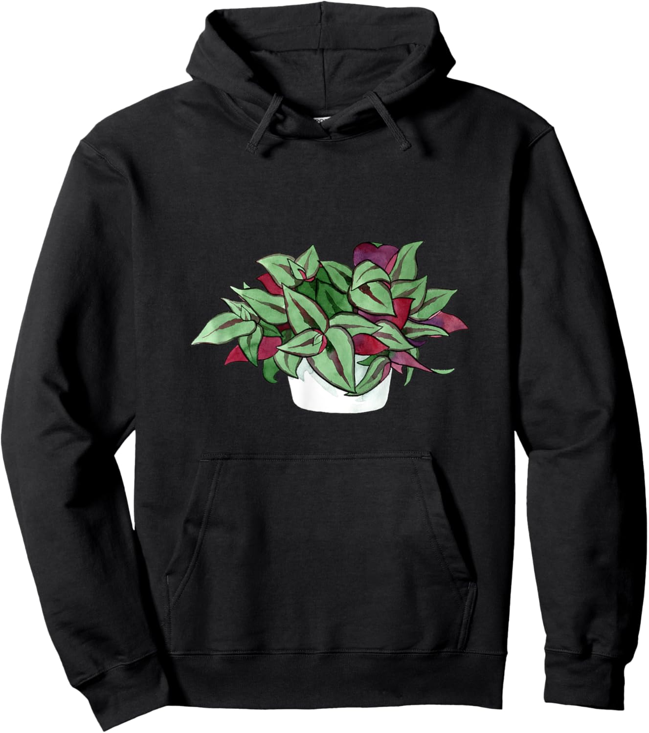 Wandering Jew Plant House Purple Heart Secretia Queen Hoodie - Hoodie | Black