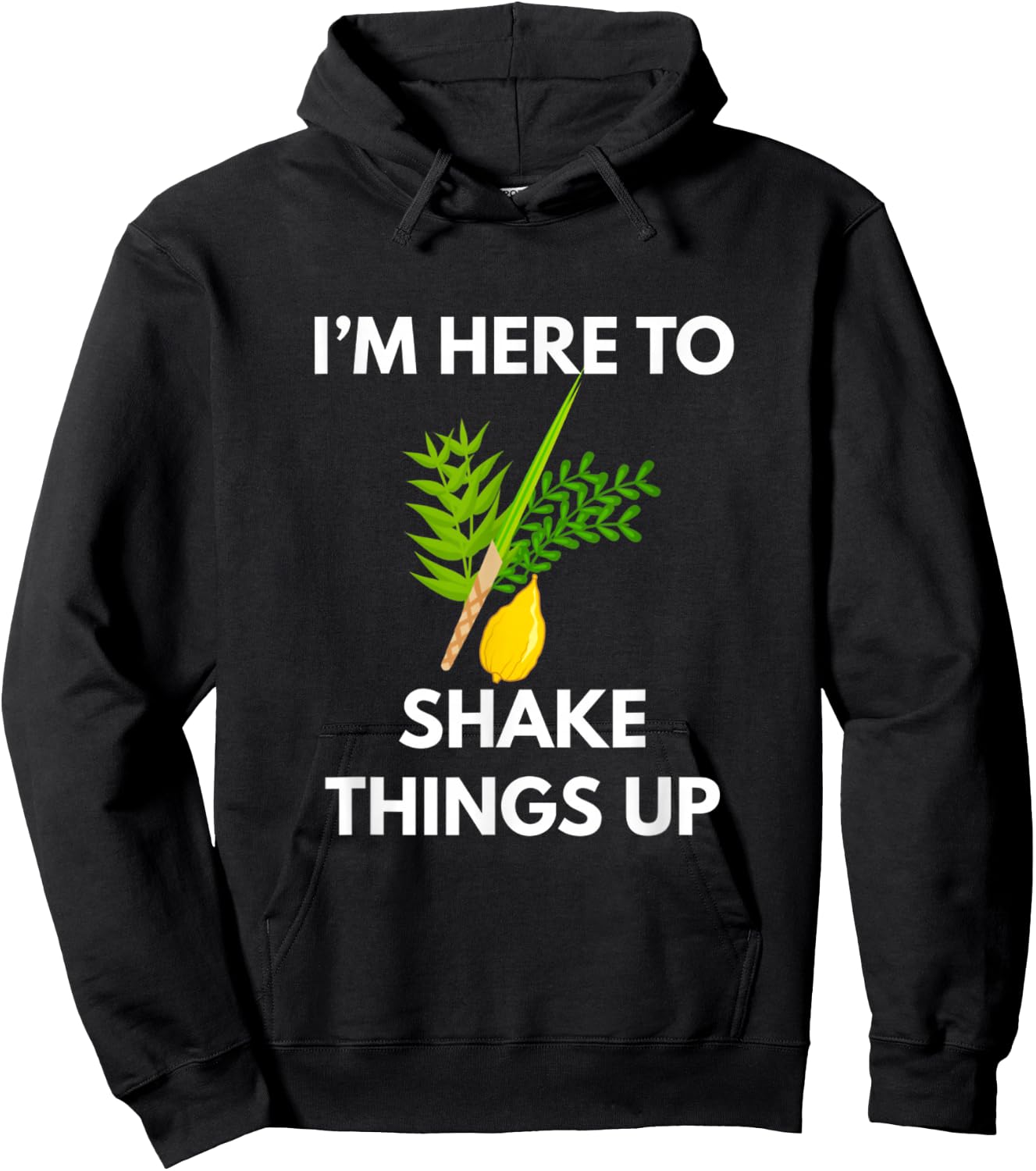 Sukkot I'M Here To Shake Things Up Lulav Etrog Jewish Sukkah Hoodie - Hoodie | Black