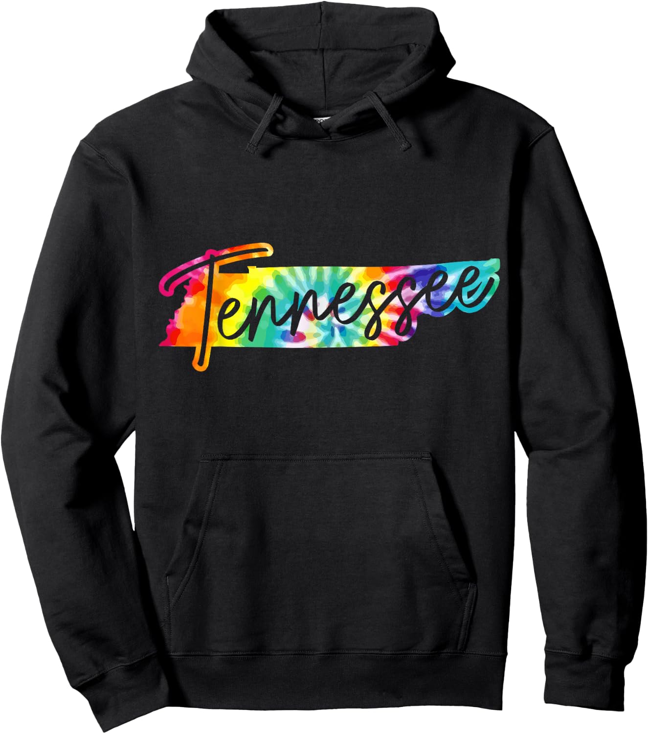 Tennessee Tie Dye State Map Pride Nashville Vintage Retro Hoodie - Hoodie | Black
