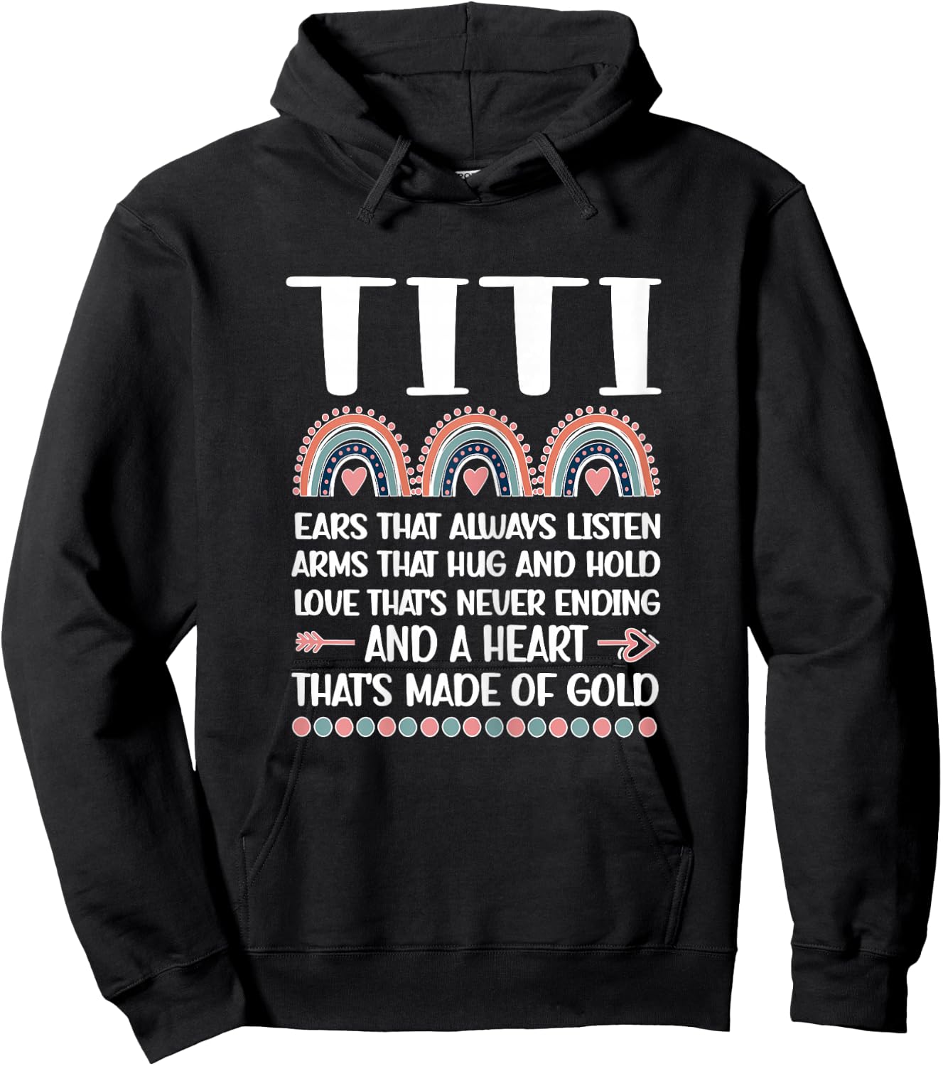 A Heart Of Gold | Titi Auntie Appreciation Titi Aunt Hoodie - Hoodie | Black