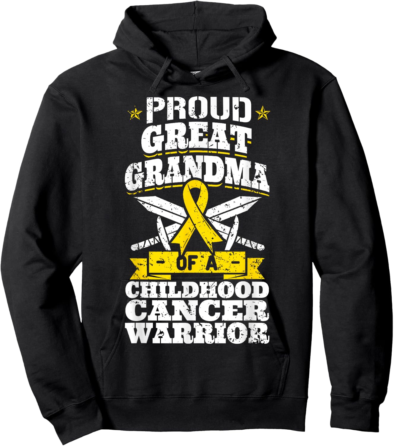 Proud Great Grandma Of A Childhood Cancer Warrior Awareness Hoodie - Hoodie | Black