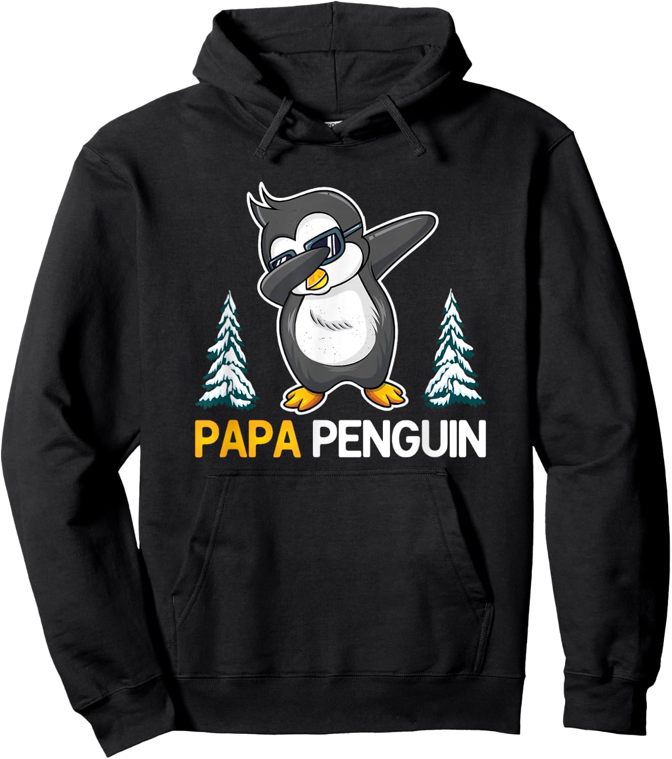 Funny Dabbing Penguin Papa Rockhopper Penguin Lovers Dad Hoodie - Hoodie | Black