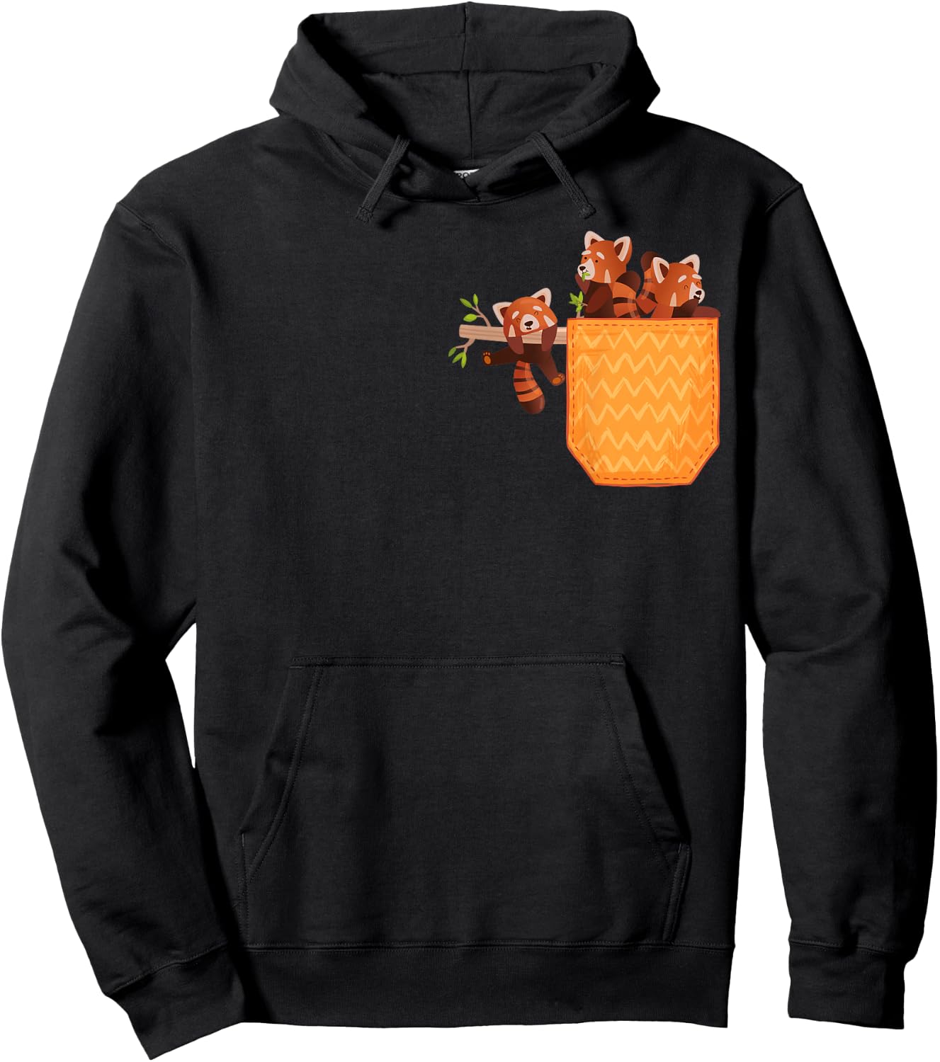 Red Panda In Pocket Funny Red Pandas Animal Lover Graphic Hoodie - Hoodie | Black