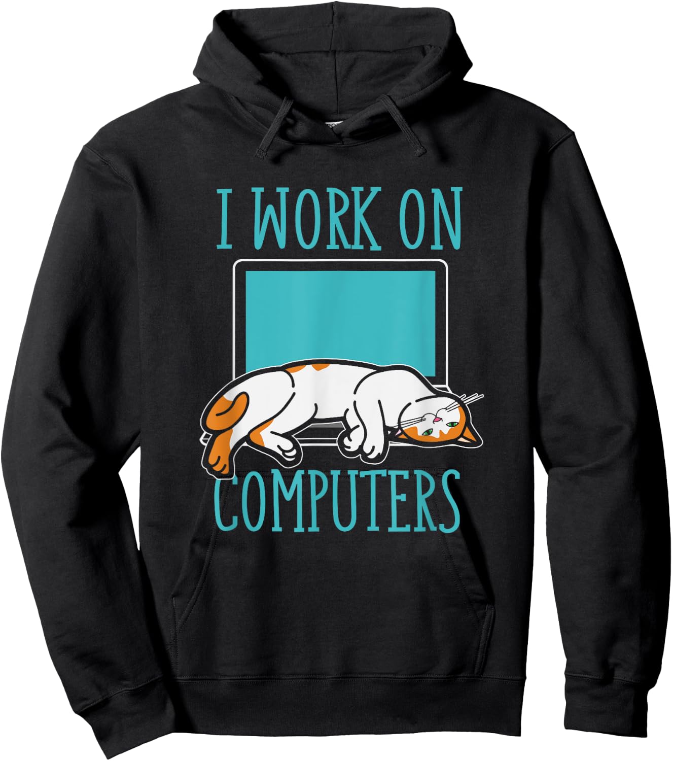 Funny Cats and Computers Laptop for pet lovers Hoodie - Hoodie | Black