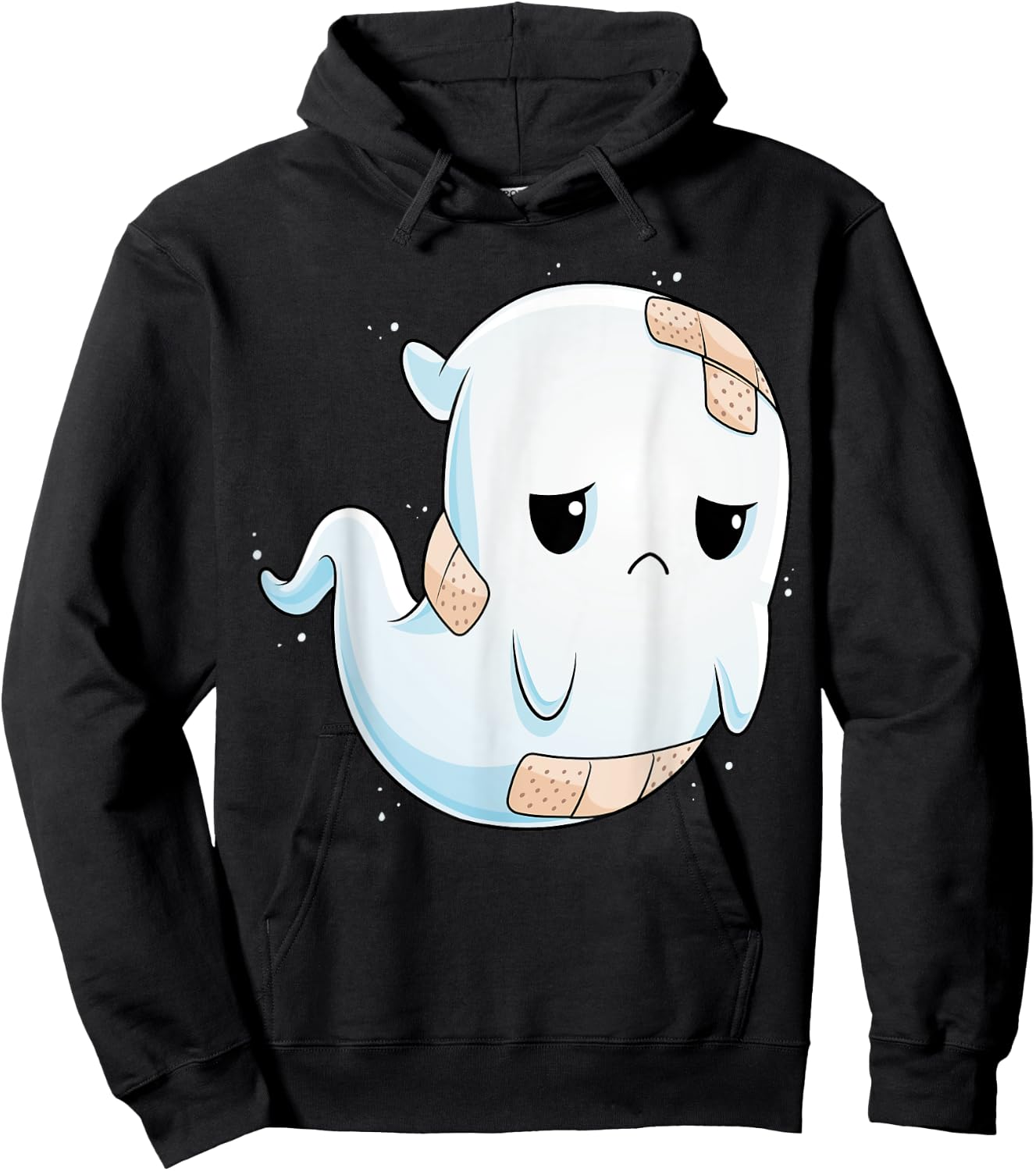 Sad Ghost Halloween Costume Unhappy Ghost Boo Boo Crew Hoodie - Hoodie | Black