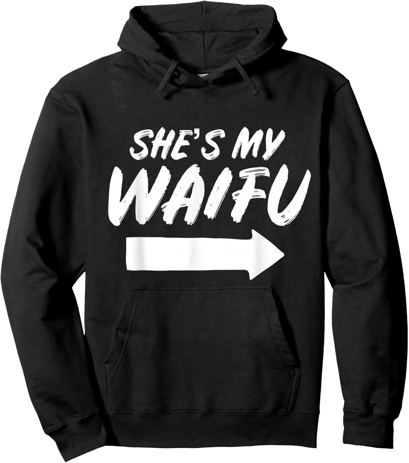 Matching Couples Anime Boyfriend She's My Waifu Shirt Hoodie - Hoodie | Black