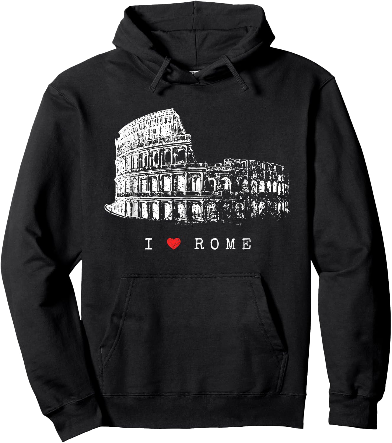 Rome Colosseum Vintage Skyline Italy Fan I Love Roma Hoodie - Hoodie | Black