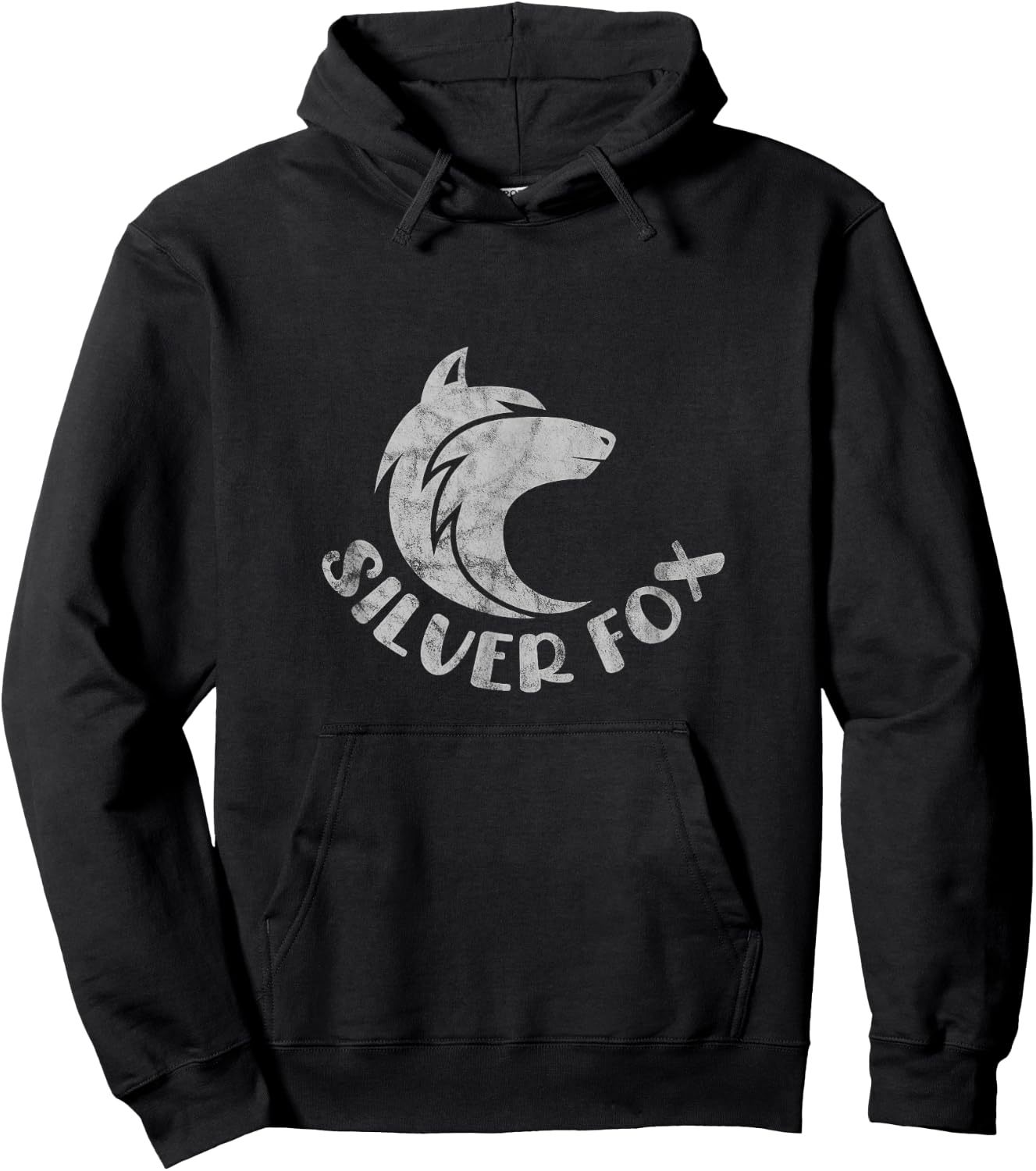 Silver Fox Foxes Forest Animal Distressed Look Hoodie - Hoodie | Black