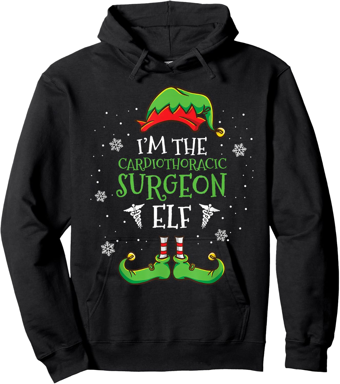 Im The Cardiothoracic Surgeon Elf Christmas Hoodie - Hoodie | Black