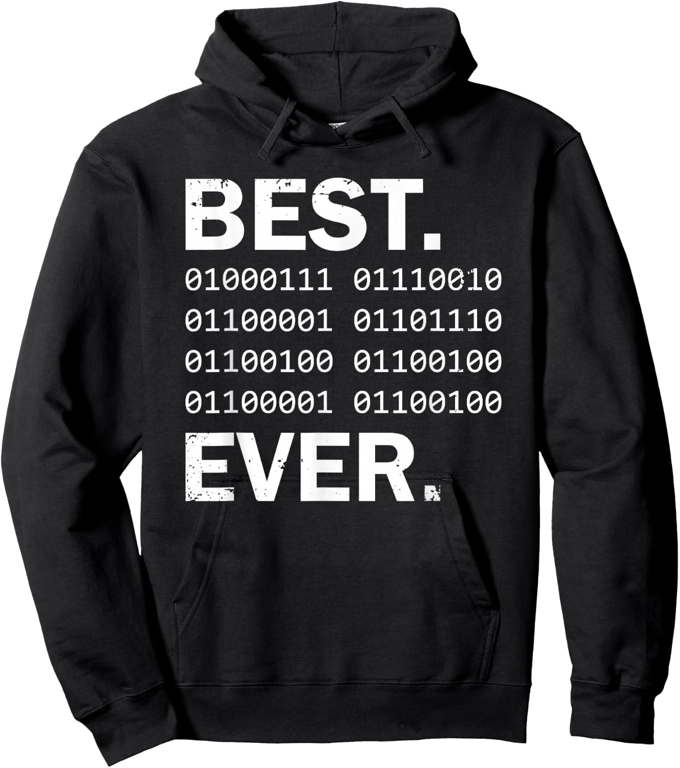 Best Granddad Ever in binary code. Funny GrandPa coding Hoodie - Hoodie | Black