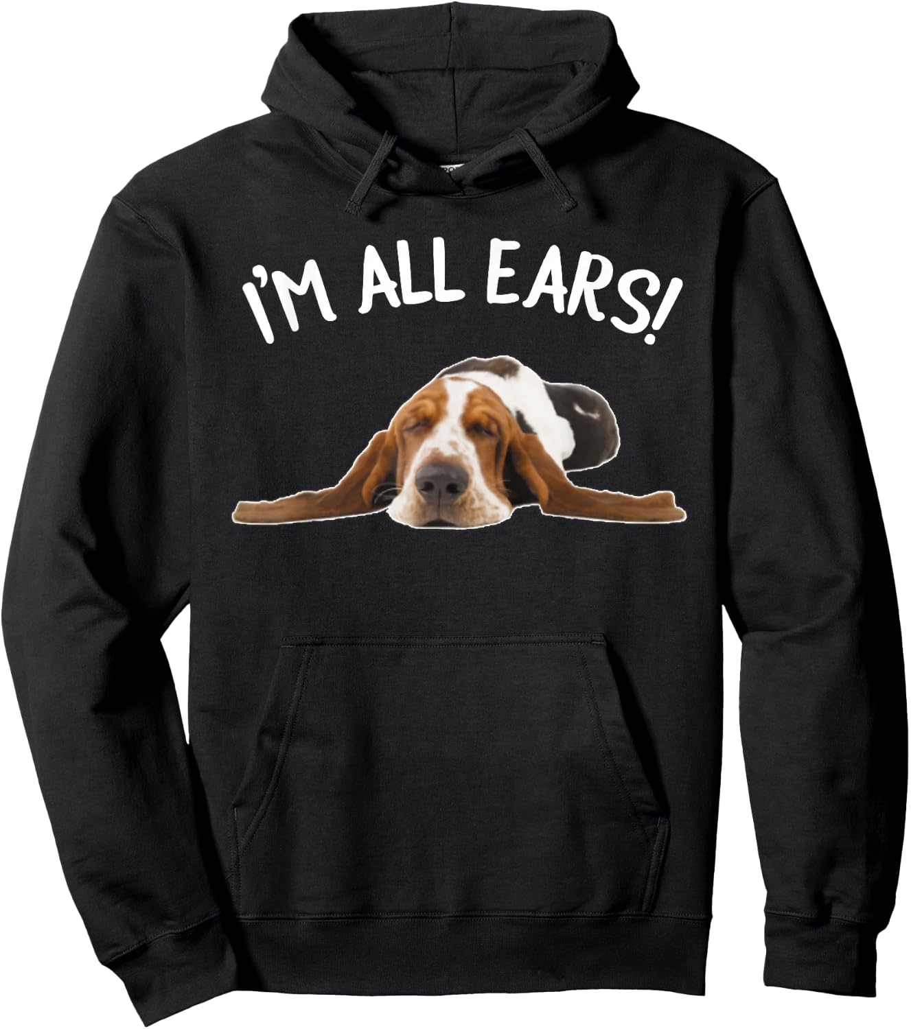 Funny Bassett Hound - I'm All Ears Hoodie - Hoodie | Black