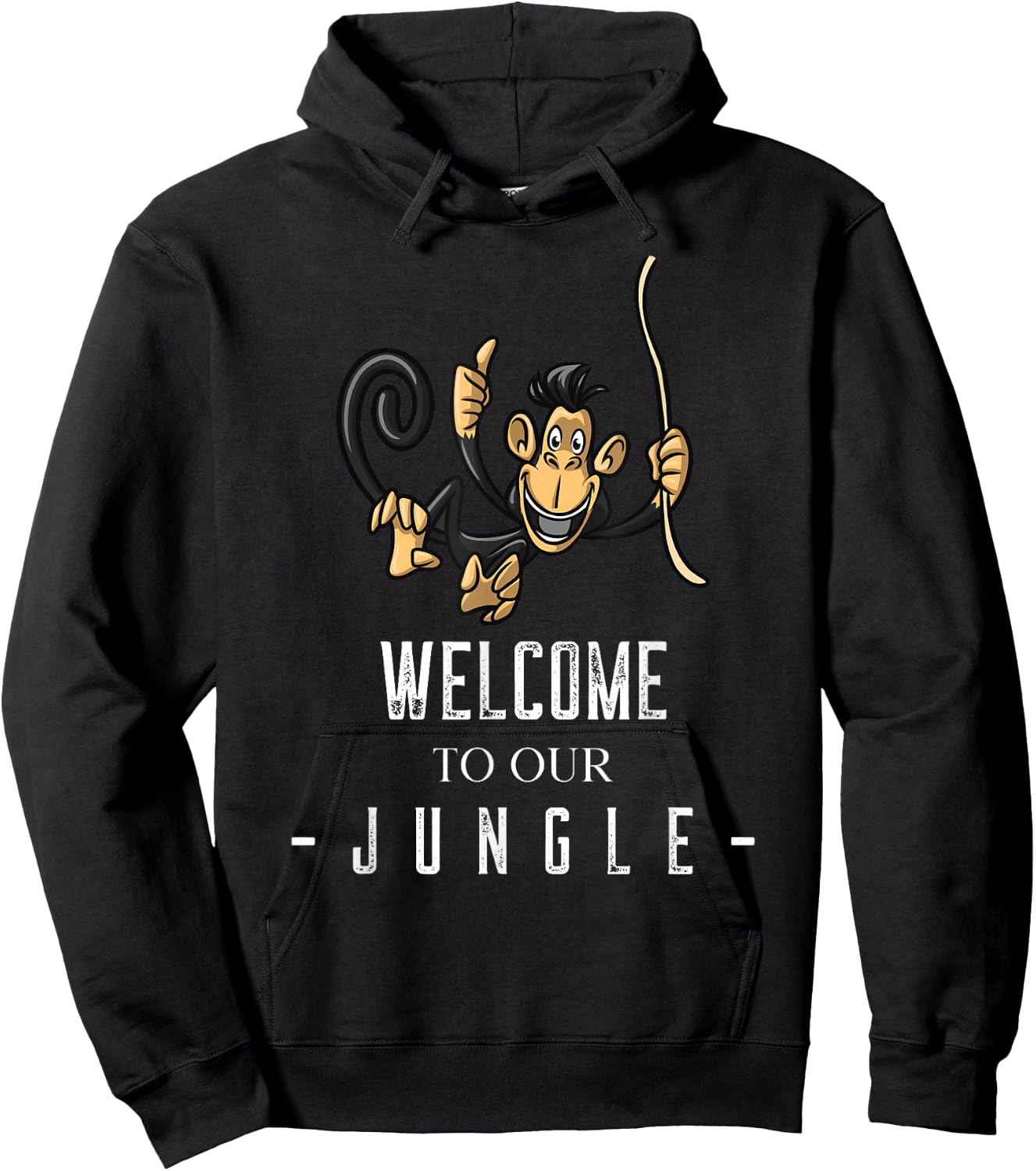 Welcome To Our Jungle Funny Zoo Safari Animal Birthday Hoodie - Hoodie | Black