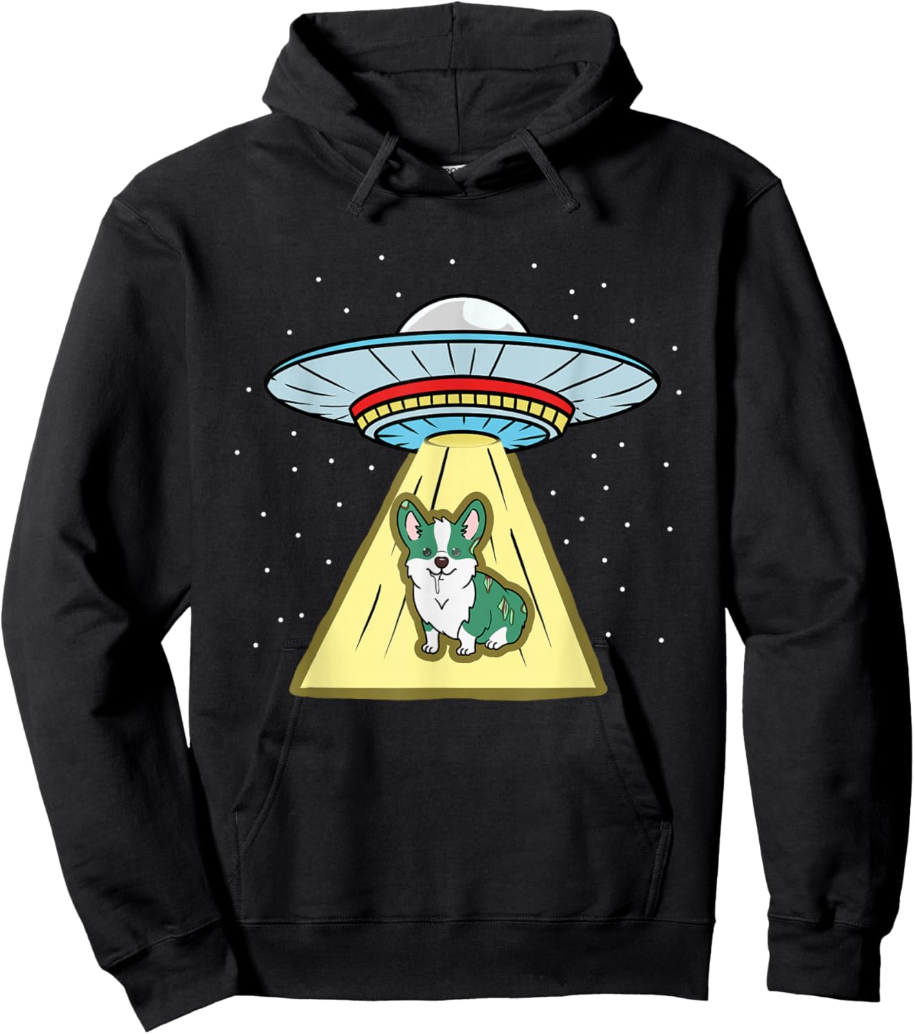 Corgi Zombie Ufo Abduction Hoodie - Hoodie | Black