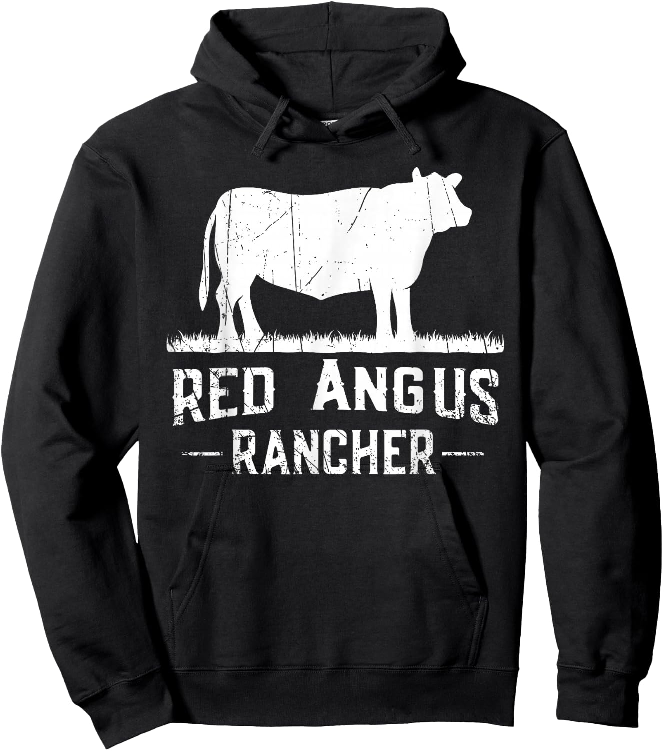 Cow Farmer - Red Angus Rancher Hoodie - Hoodie | Black