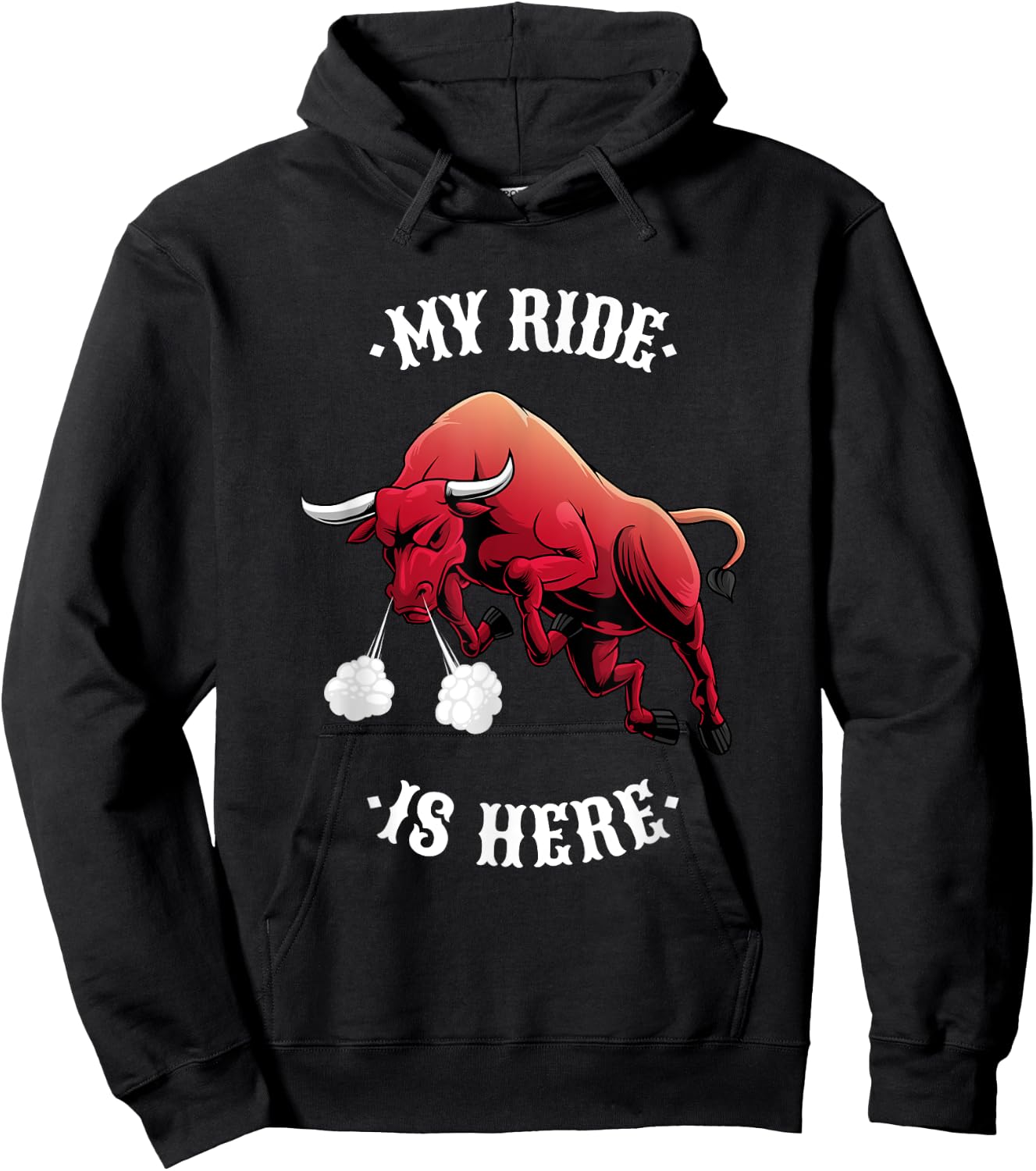 Funny Rodeo Bull Riding Cowboy Men Women Boys Girls Kids Hoodie - Hoodie | Black