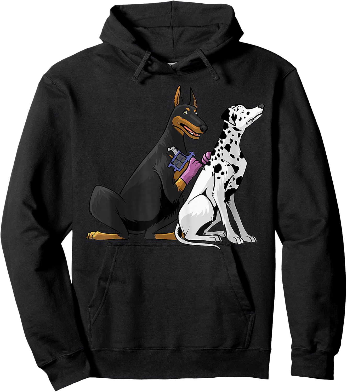 Dalmatian Doberman Dog Cool Tattoo Artist Gifts Tattooist Hoodie - Hoodie | Black