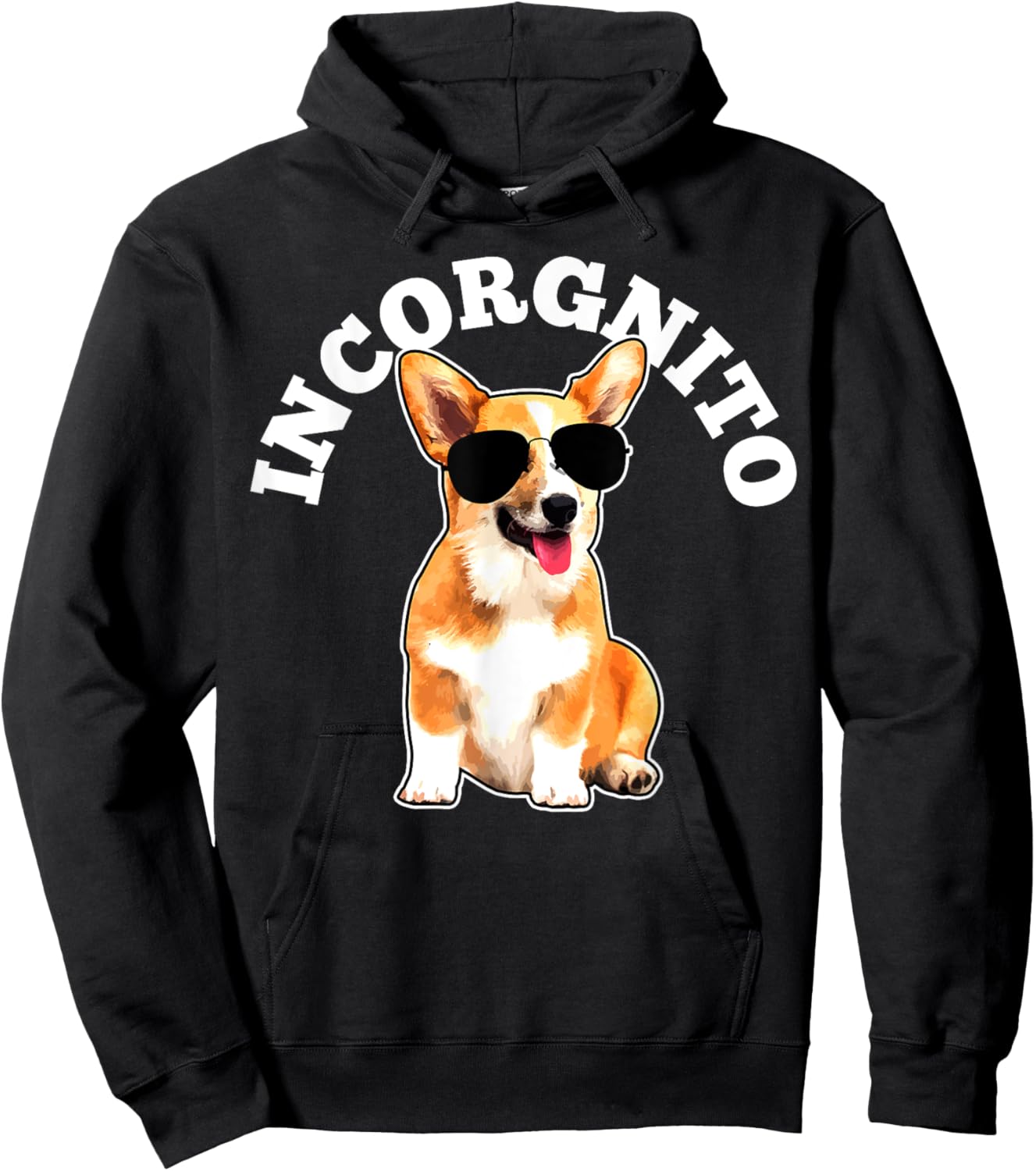 Corgi Incorgnito Dog Funny Gift Men Women Girls Kids Hoodie - Hoodie | Black