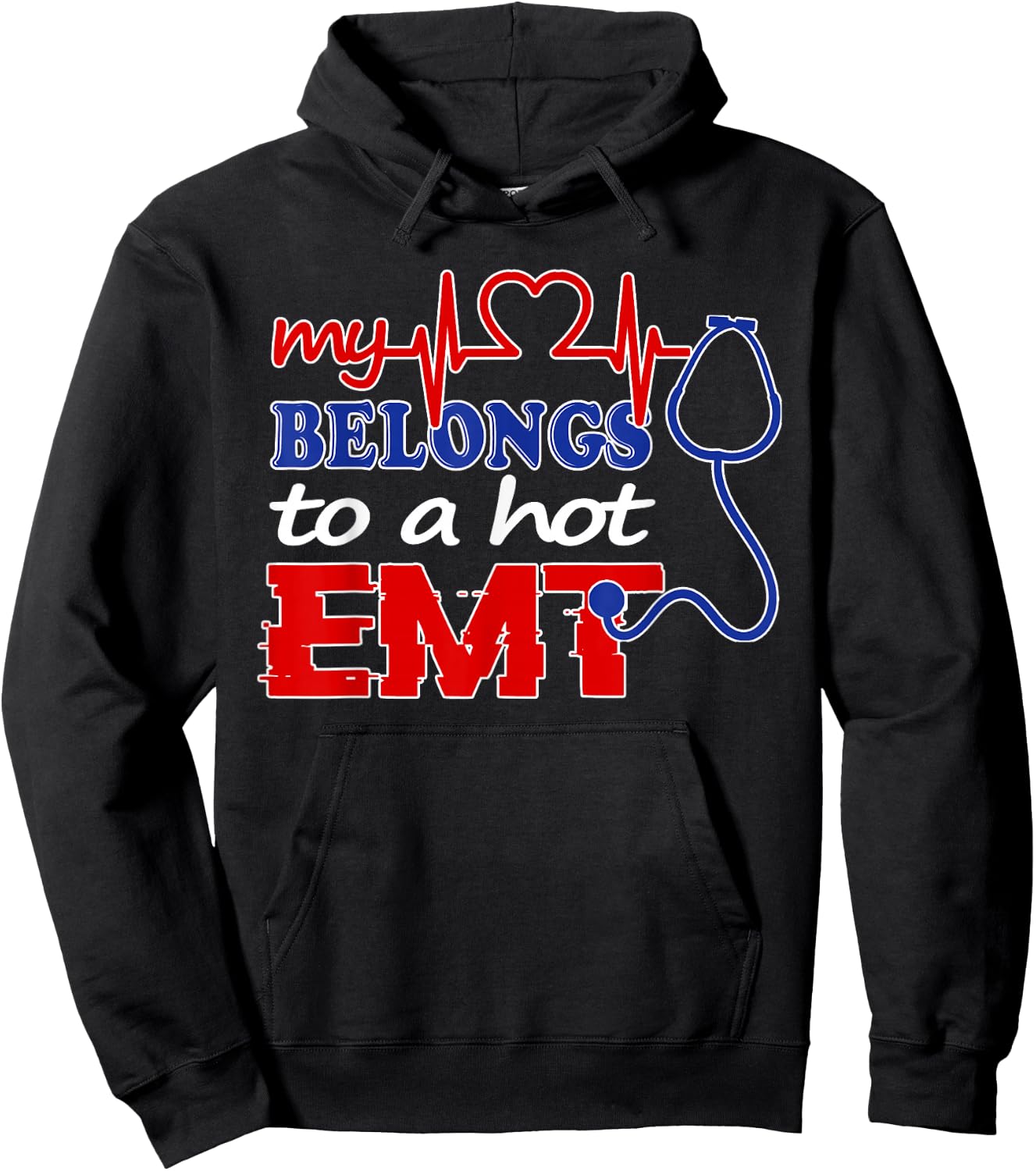 My Heart Belongs To Hot EMT Shirt I Love My EMT Paramedic Hoodie - Hoodie | Black