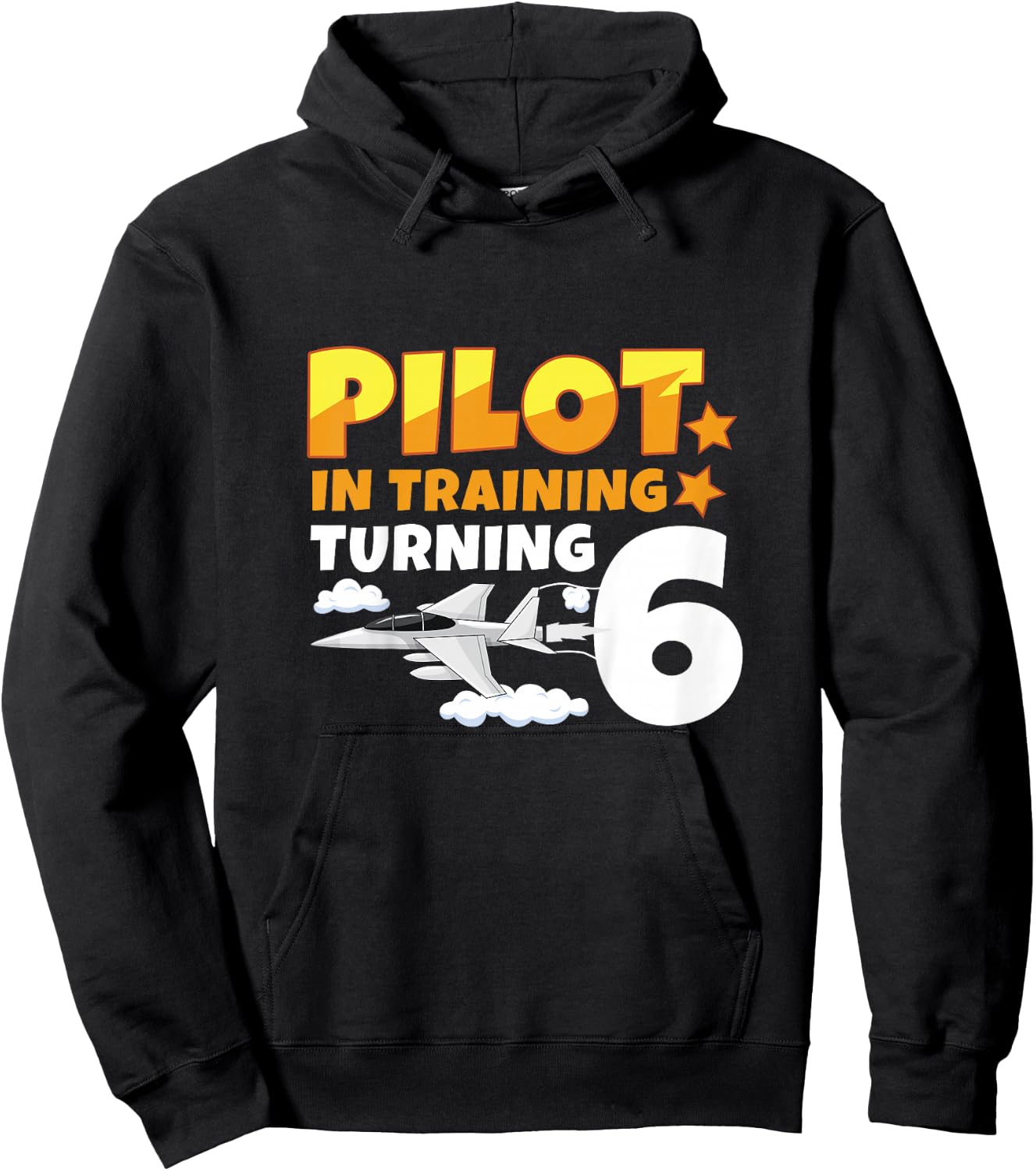 Pilot Training Turning 6 Fighter Jet Year 6th Birthday Hoodie - Hoodie | Black