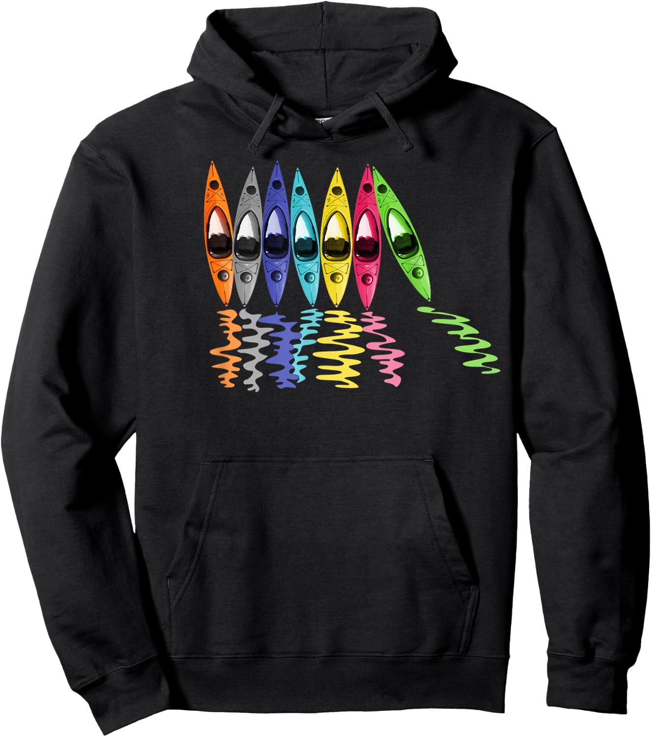 Colorful Kayaks Outdoor Adventure kayaking boating Hoodie - Hoodie | Black