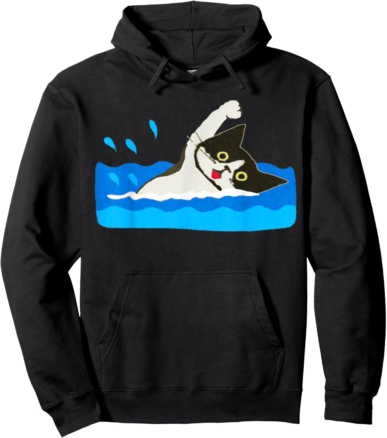 Cat Swimming Pool Women Kids Hoodie - Hoodie | Black