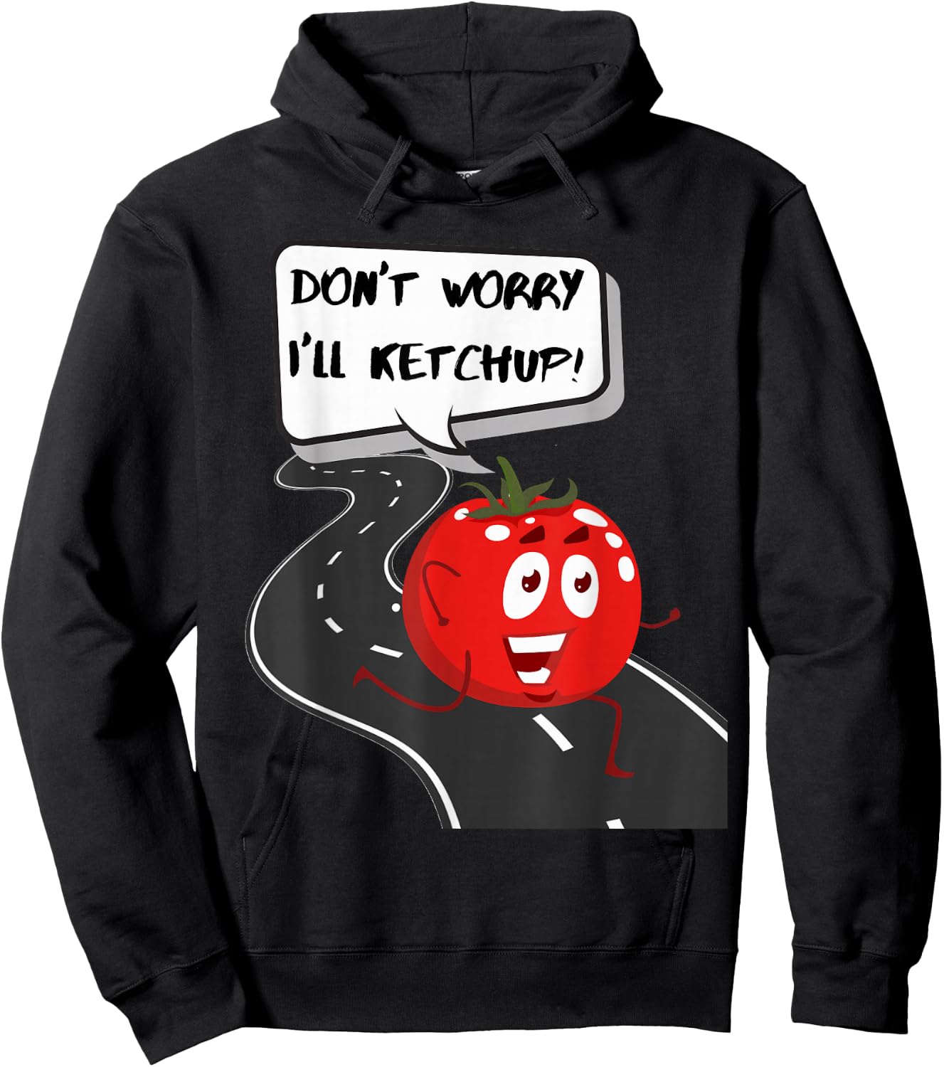 Funny , Women, Kids. Joke, Fun, Tomato, Running Hoodie - Hoodie | Black