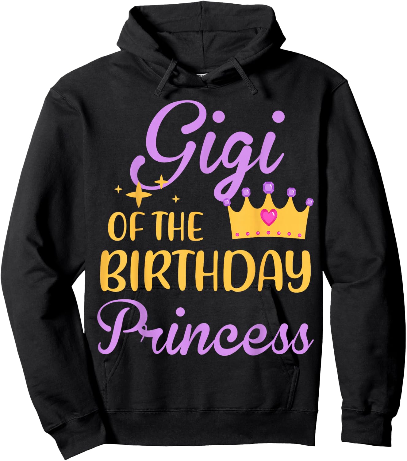 Gigi of The Birthday Princess Crown Matching Family Party Hoodie - Hoodie | Black