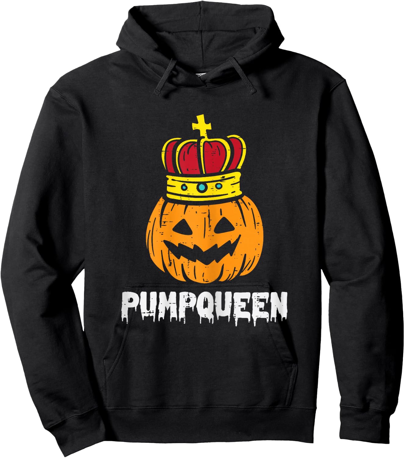 Pumpqueen Pumpkin Matching Halloween Couples Women Him Her Hoodie - Hoodie | Black