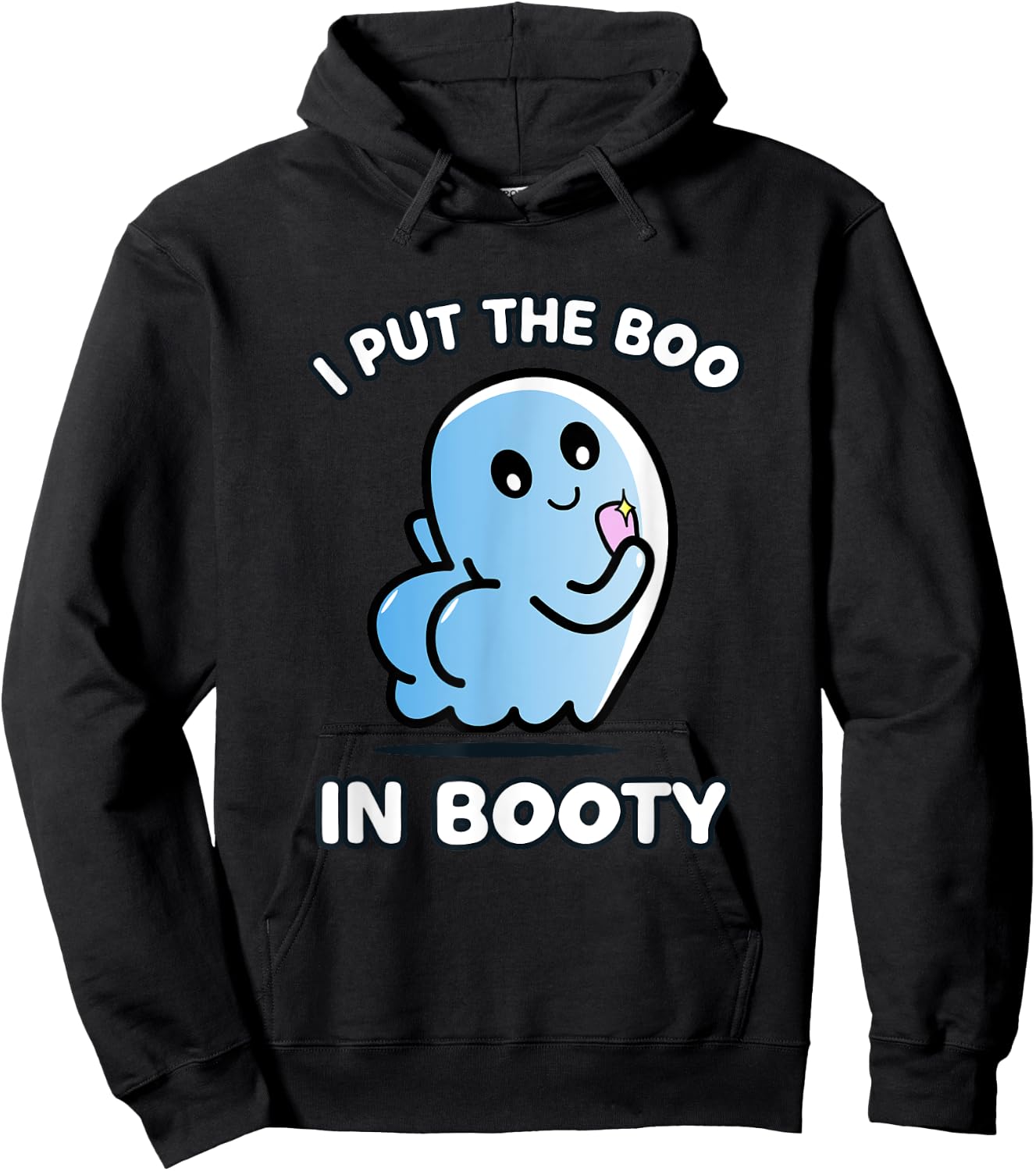 I Put The Boo In Booty Funny Halloween Selfie Ghost Hoodie - Hoodie | Black