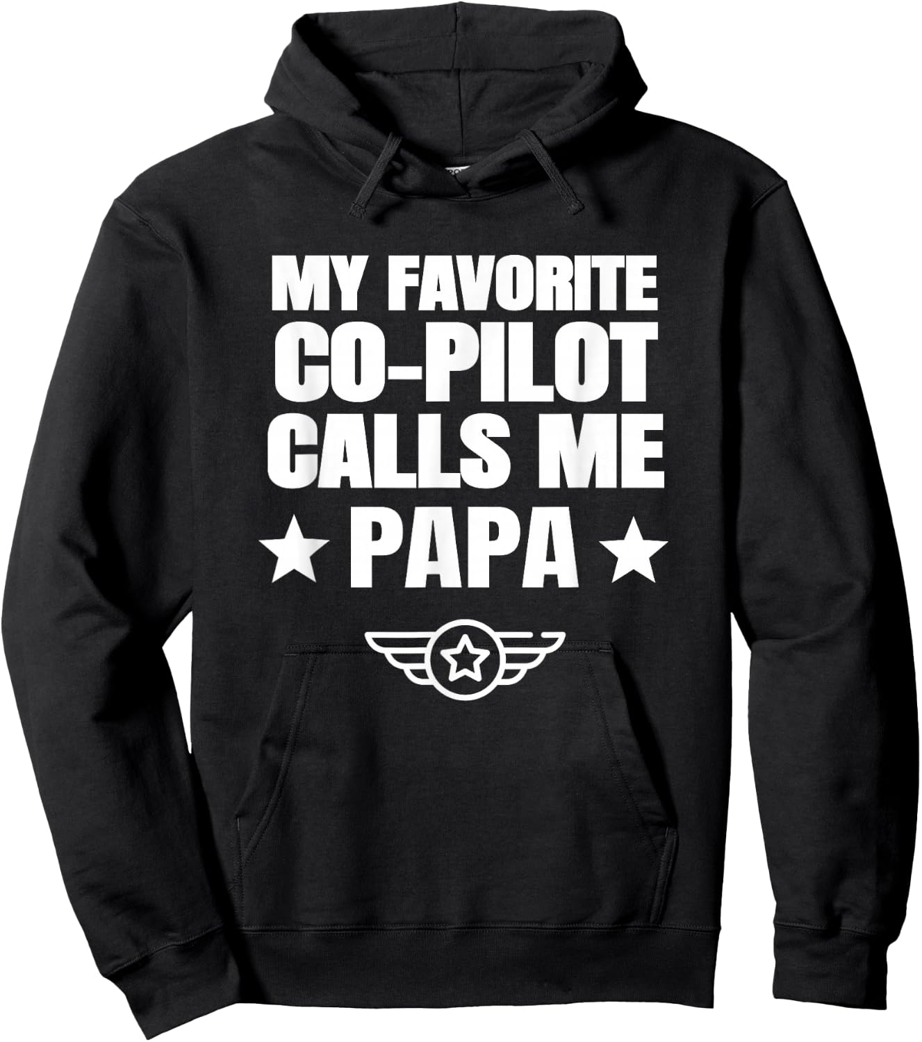 My Favorite Co Pilot Calls Me Papa Aviation Airplane Hoodie - Hoodie | Black