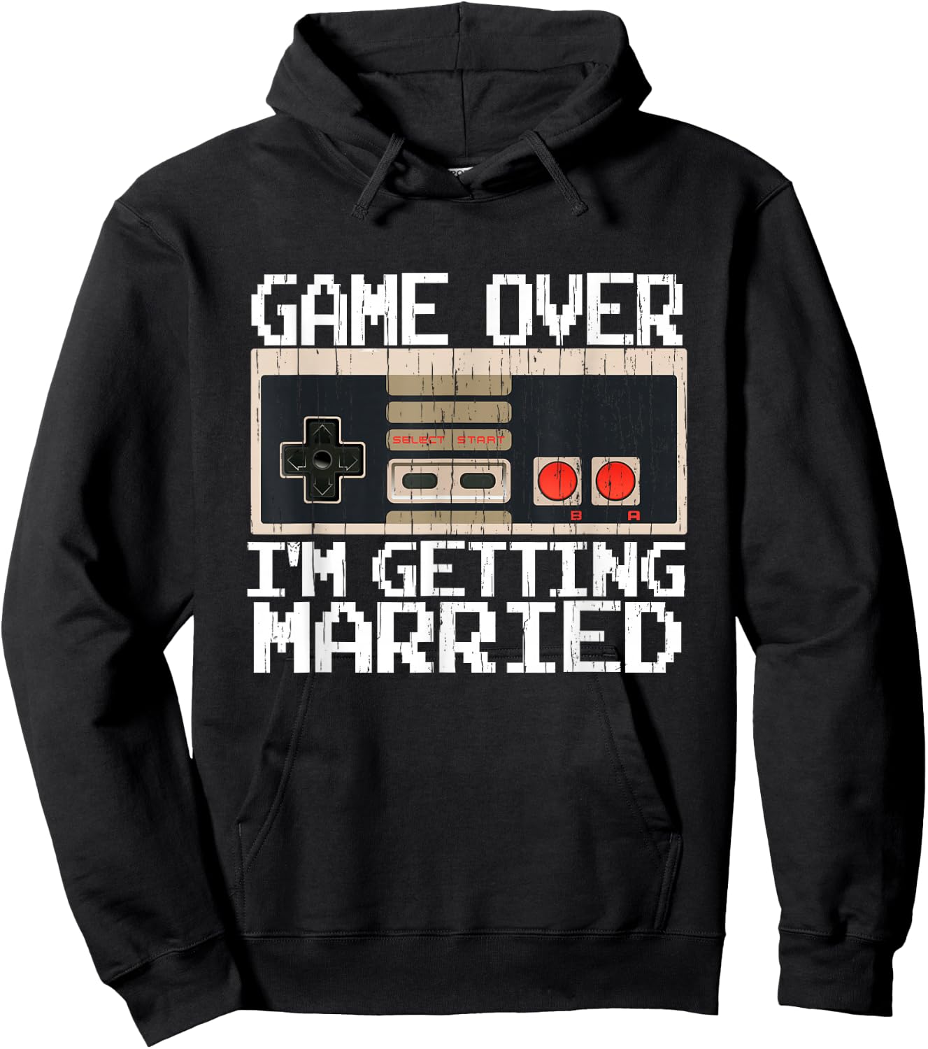 Game Over I’m Getting Married Gamer Groom Hoodie - Hoodie | Black